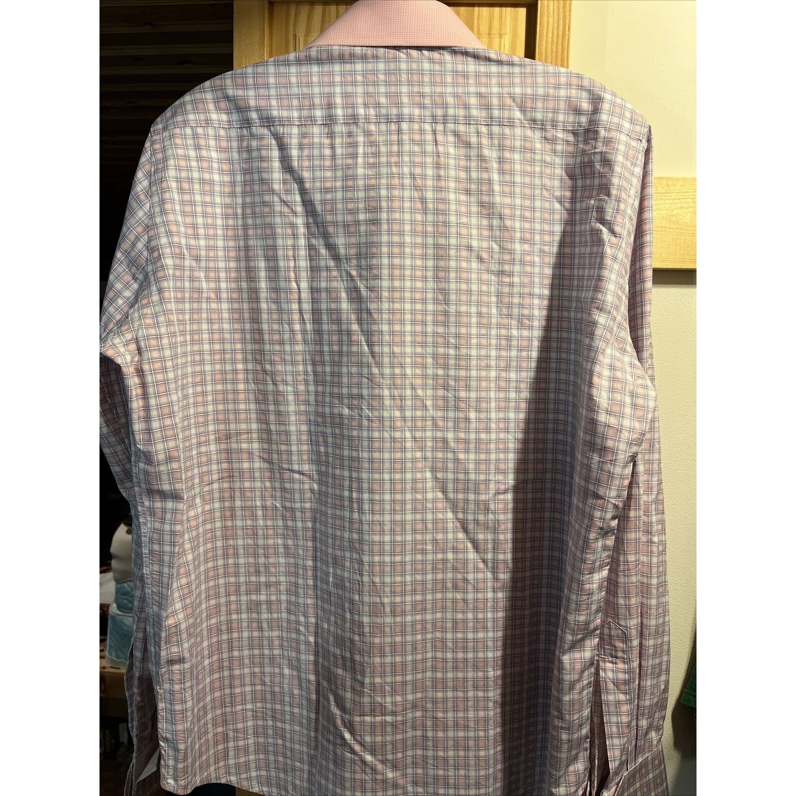 Robert Graham Robert Graham Men’s M 15.5 39 Pink Check Button Cotton Shirt Size US M / EU 48-50 / 2 - 10 Thumbnail
