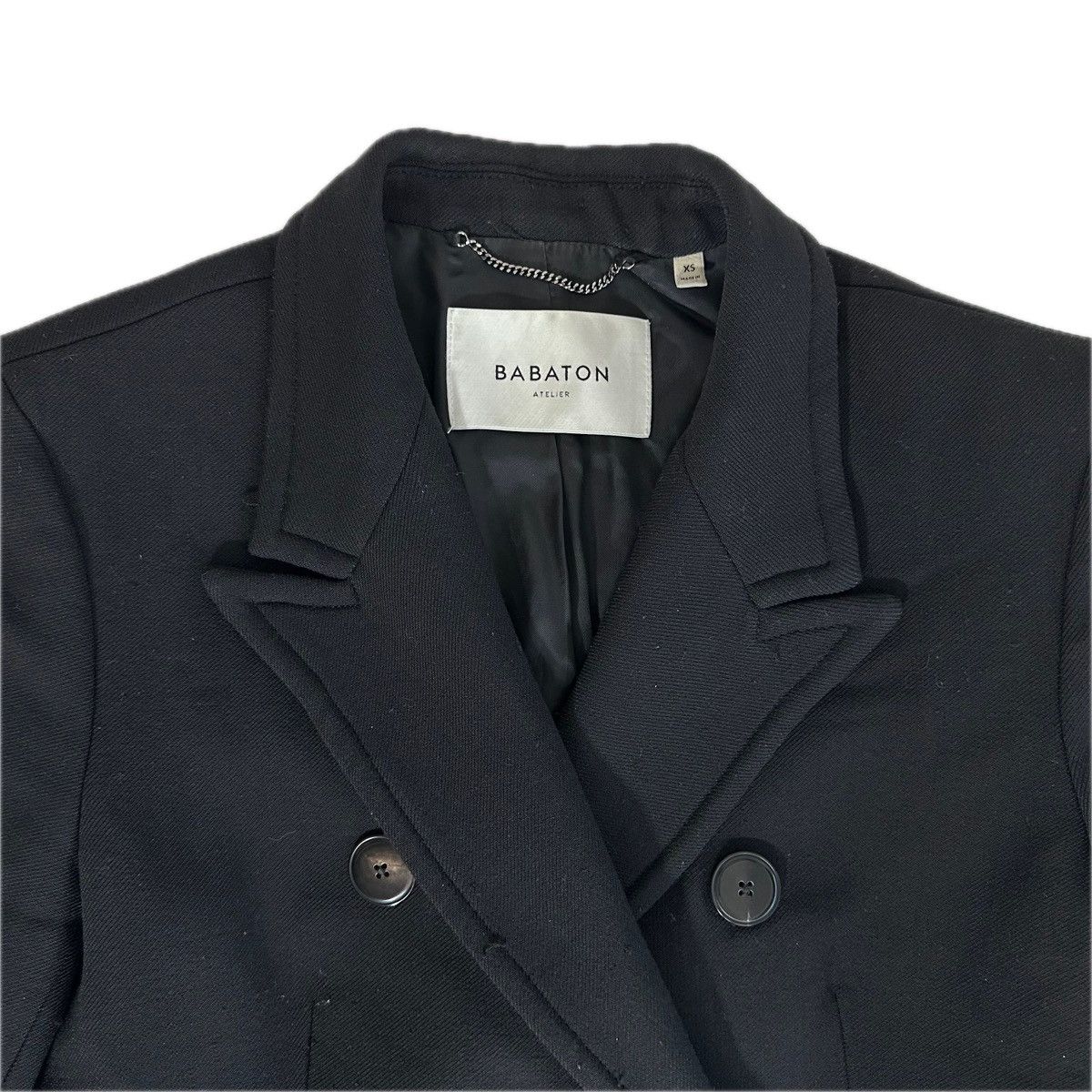 Aritzia Aritzia Babaton Black Wool Double Breasted Slouchy Coat XS Size XS / US 0-2 / IT 36-38 - 5 Thumbnail