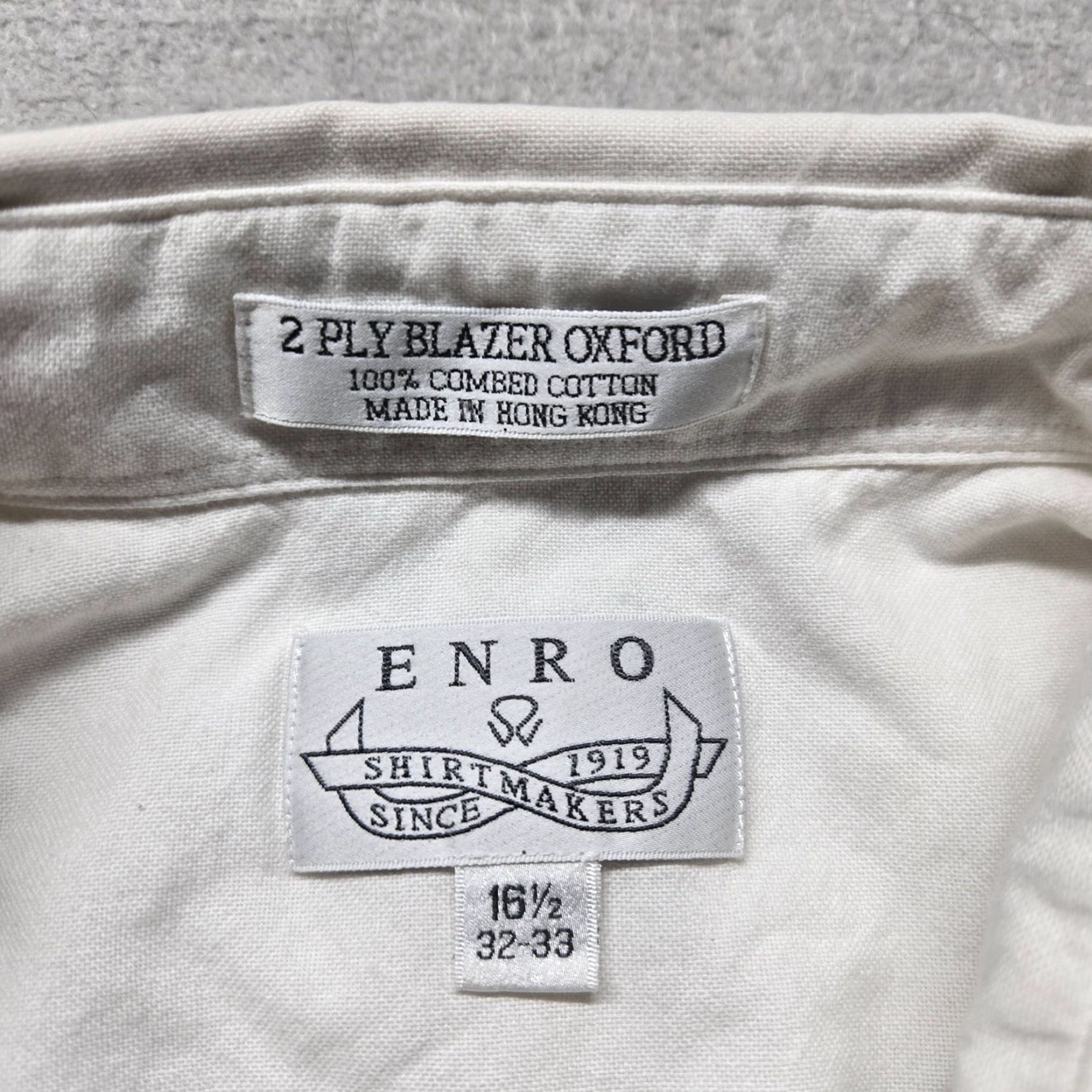 Enro ENRO Solid White Classic Button-Up Dress Shirt Long Sleeve Mens 16.5 32-33 Color: White Size: 16.5 Material: 100% Cotton Brand: ENRO Size 42R - 3 Thumbnail