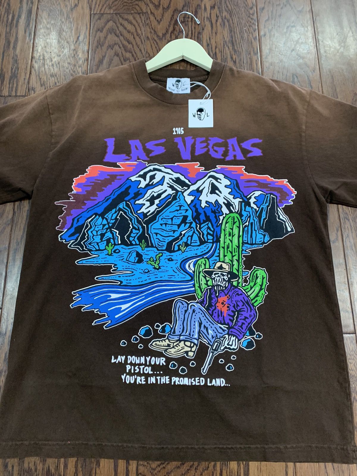 image of Warren Lotas “Promised Land” Tee in Brown, Men's (Size Large)