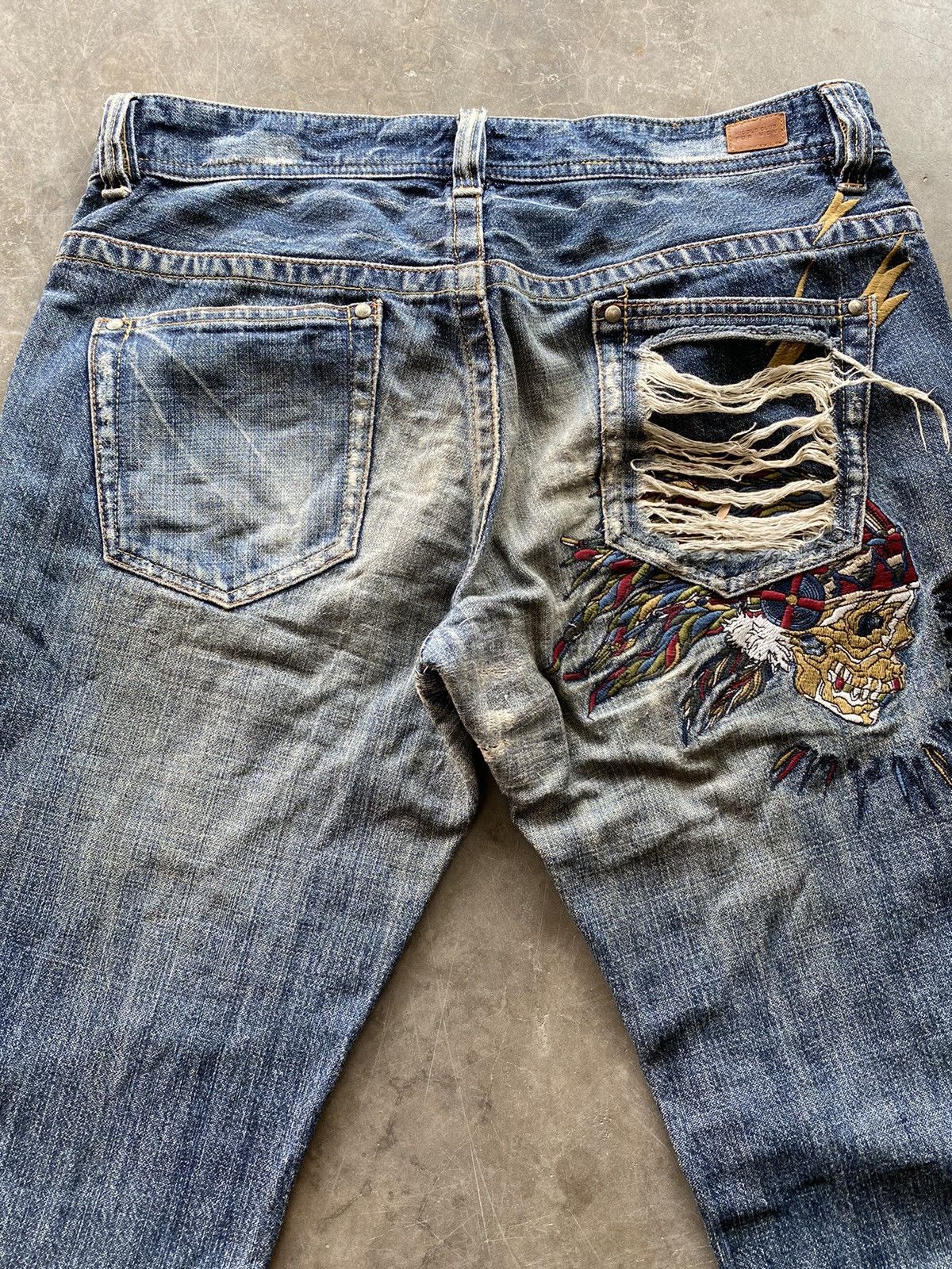 Hysteric Glamour × Nicole Club × Tornado Mart Japanese Nicole Club For Men Embroidery Distressed Denim Size US 33 - 12 Thumbnail