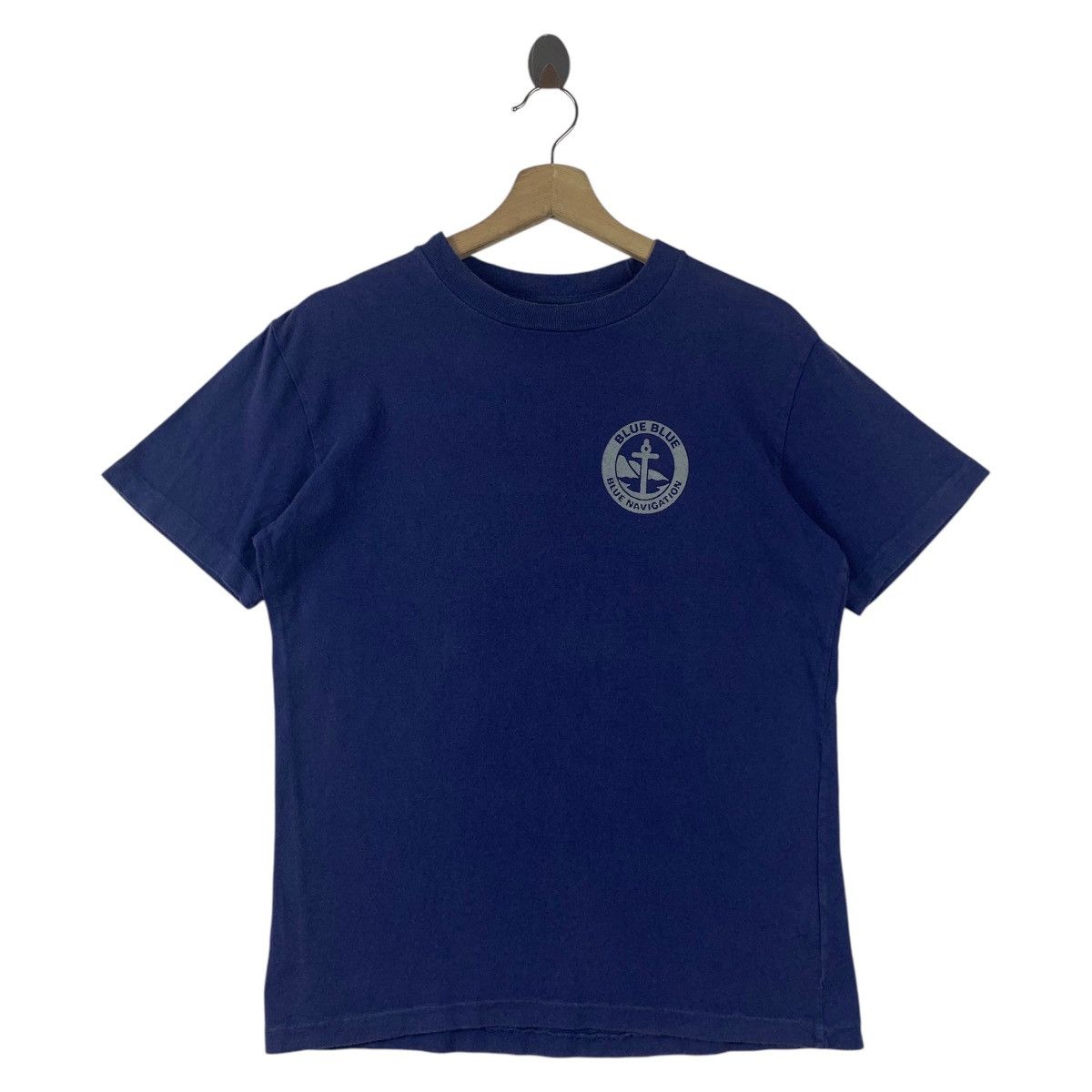 Blue Blue Japan × Japanese Brand × Vintage Vintage 90s BLUE BLUE small logo printed tee Size US S / EU 44-46 / 1 - 1 Thumbnail