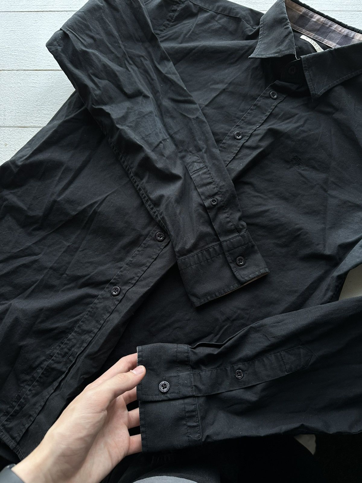Burberry 🚨Burberry men’s shirt nova check black button up Size US XL / EU 56 / 4 - 7 Thumbnail