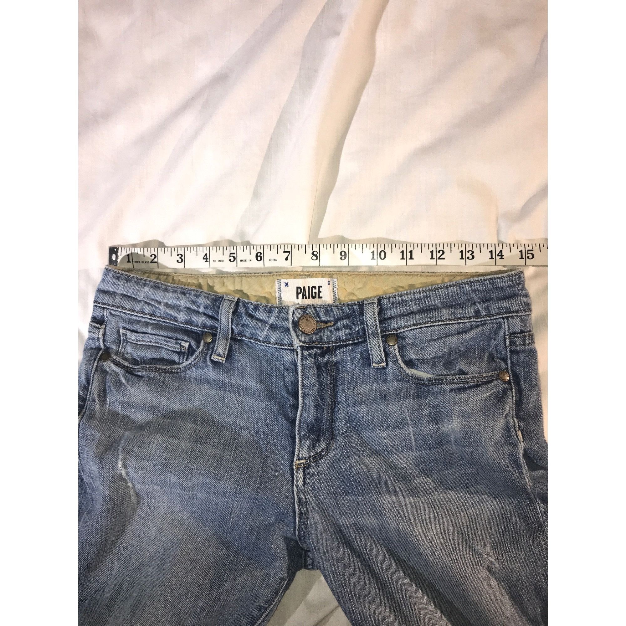 Paige Paige Womens “Kylie Corp” Light Blue Distressed Denim Jeans Size 27" / US 4 / IT 40 - 5 Thumbnail