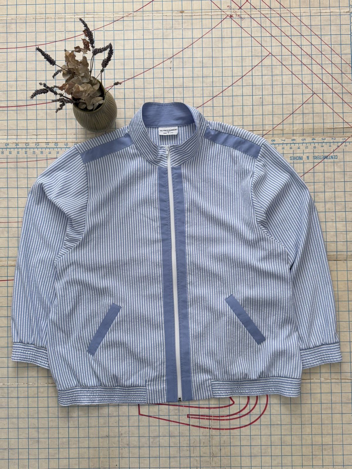 Other × Vintage Vintage Alfred Dunner Seersucker Full Zip Jacket Women’s 18 Size XL / US 12-14 / IT 48-50 - 1 Thumbnail