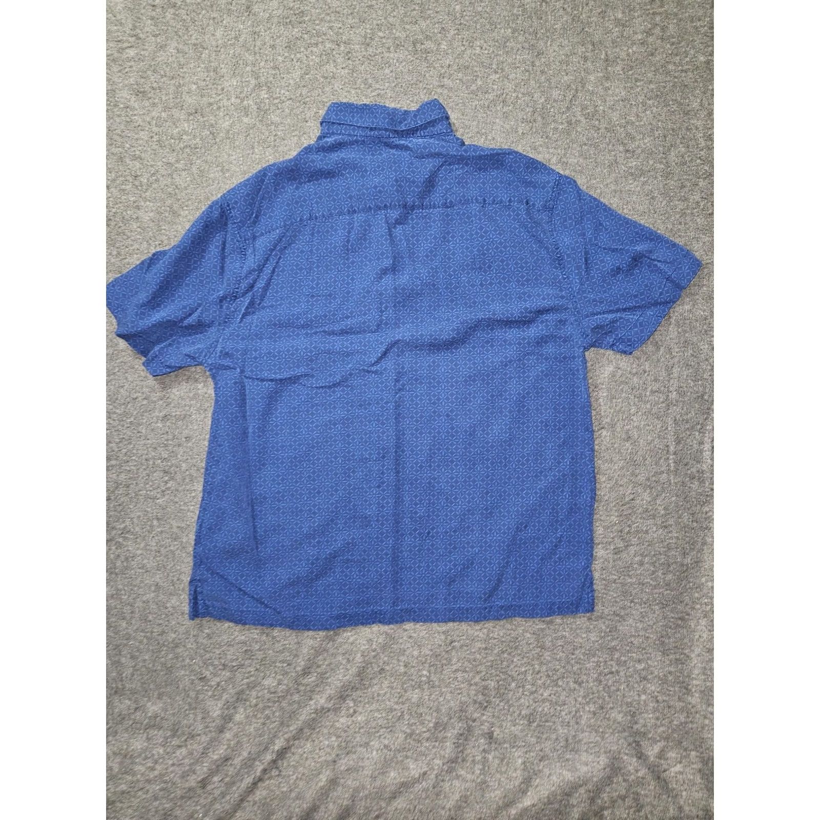 Nat Nast Nat Nast Shirt Mens Large Blue Silk Cotton Geometric Short Sleeve Button Casual Size US L / EU 52-54 / 3 - 8 Thumbnail