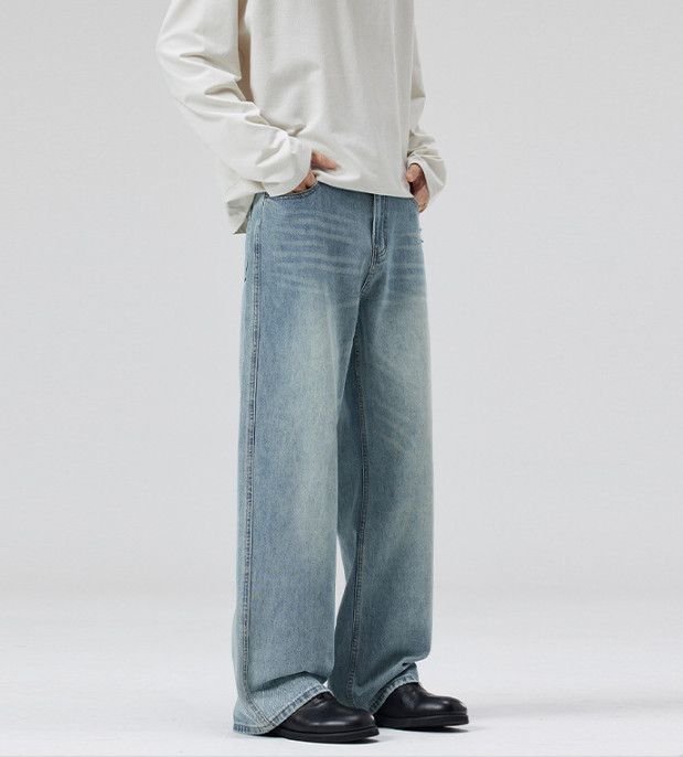 Jean American street men's straight loose wide-leg baggy jeans Size US 32 / EU 48 - 2 Thumbnail