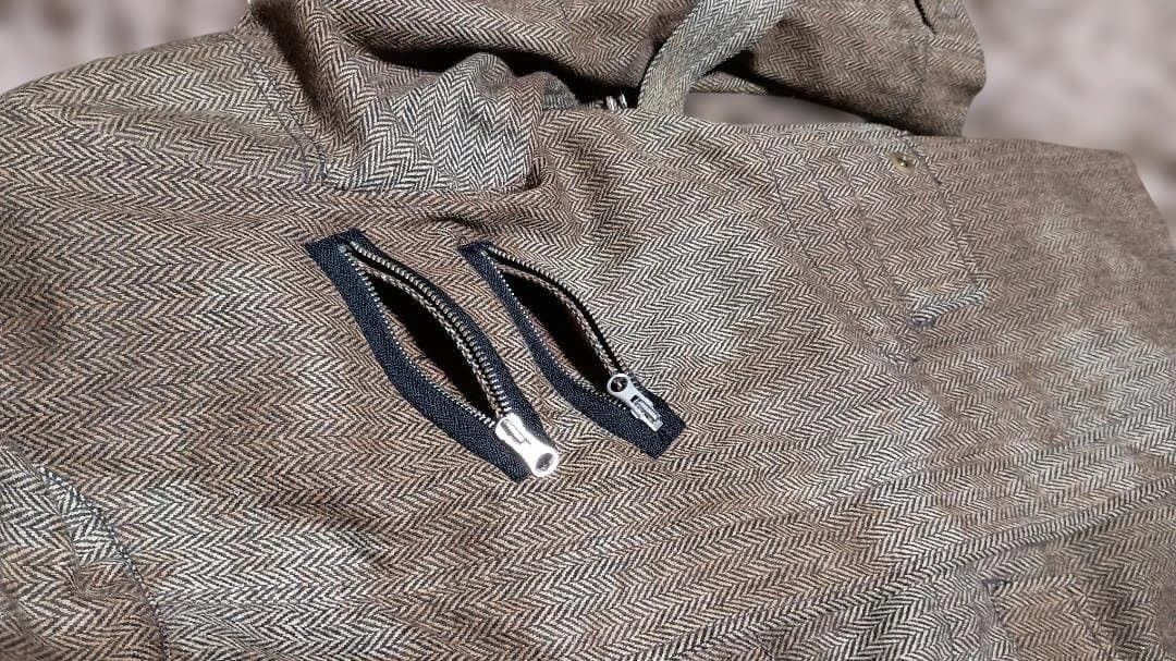 Japanese Brand PPFM Herringbone Utility Jacket with Zip Chest Pockets Size US M / EU 48-50 / 2 - 5 Thumbnail