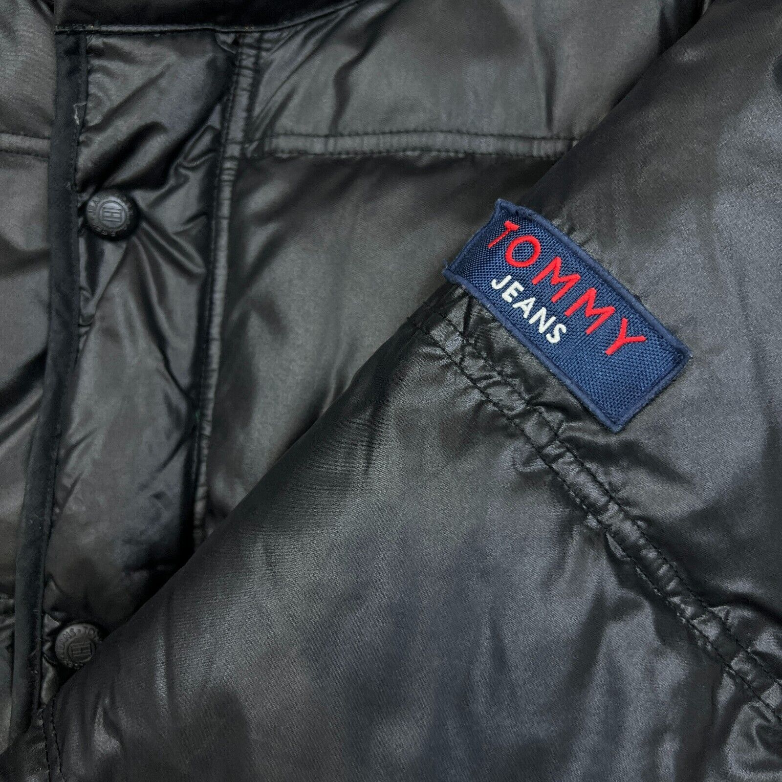 Tommy Hilfiger × Vintage Tommy Hilfiger Jacket Mens Large Black Zip Puffer Down Coat Size US L / EU 52-54 / 3 - 2 Thumbnail