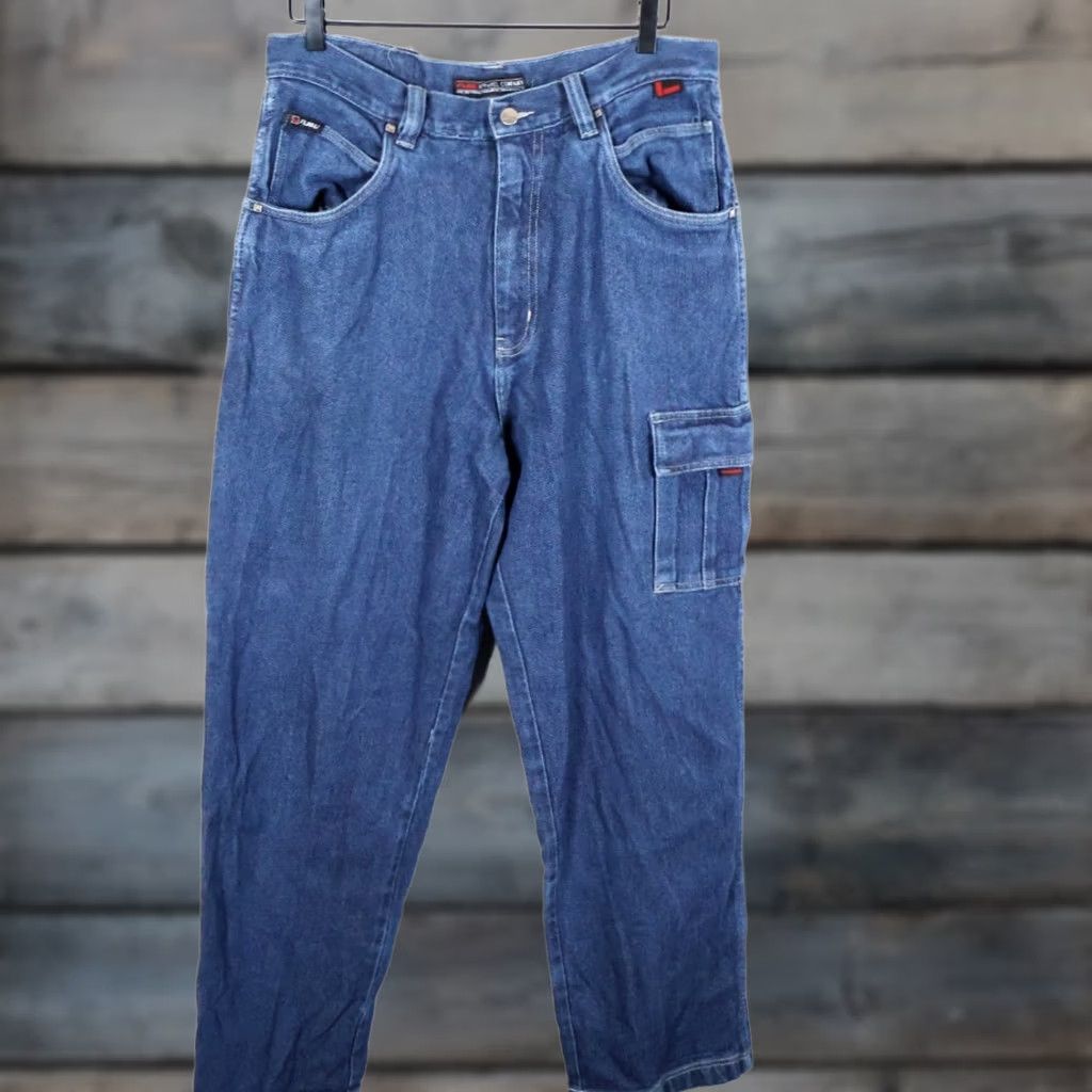 Fubu VINTAGE FUBU Jeans Carpenter Mens 34 x 32 Blue Denim Baggy Fit 90s Hip Hop VTG Mens Size US 34 / EU 50 - 1 Thumbnail
