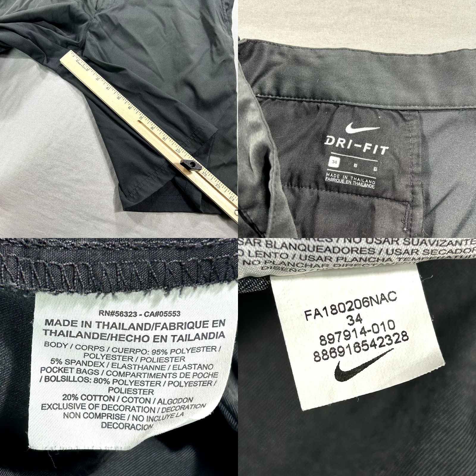 Nike Nike Mens Golf Chino Shorts Black Stretch Performance Lightweight 34 Size US 34 / EU 50 - 8 Thumbnail