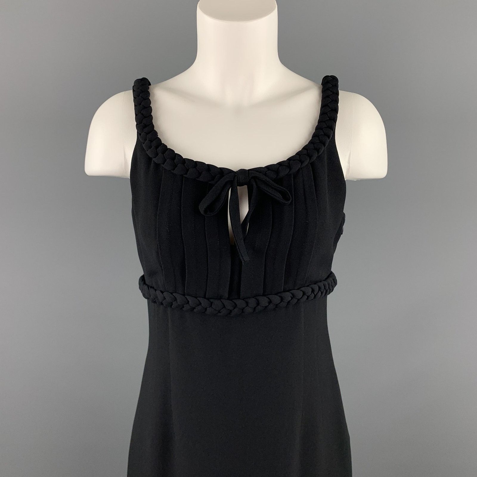 Moschino MOSCHINO Size 8 Black Rayon Empire Waist Cocktail Dress Size M / US 6-8 / IT 42-44 - 2 Thumbnail