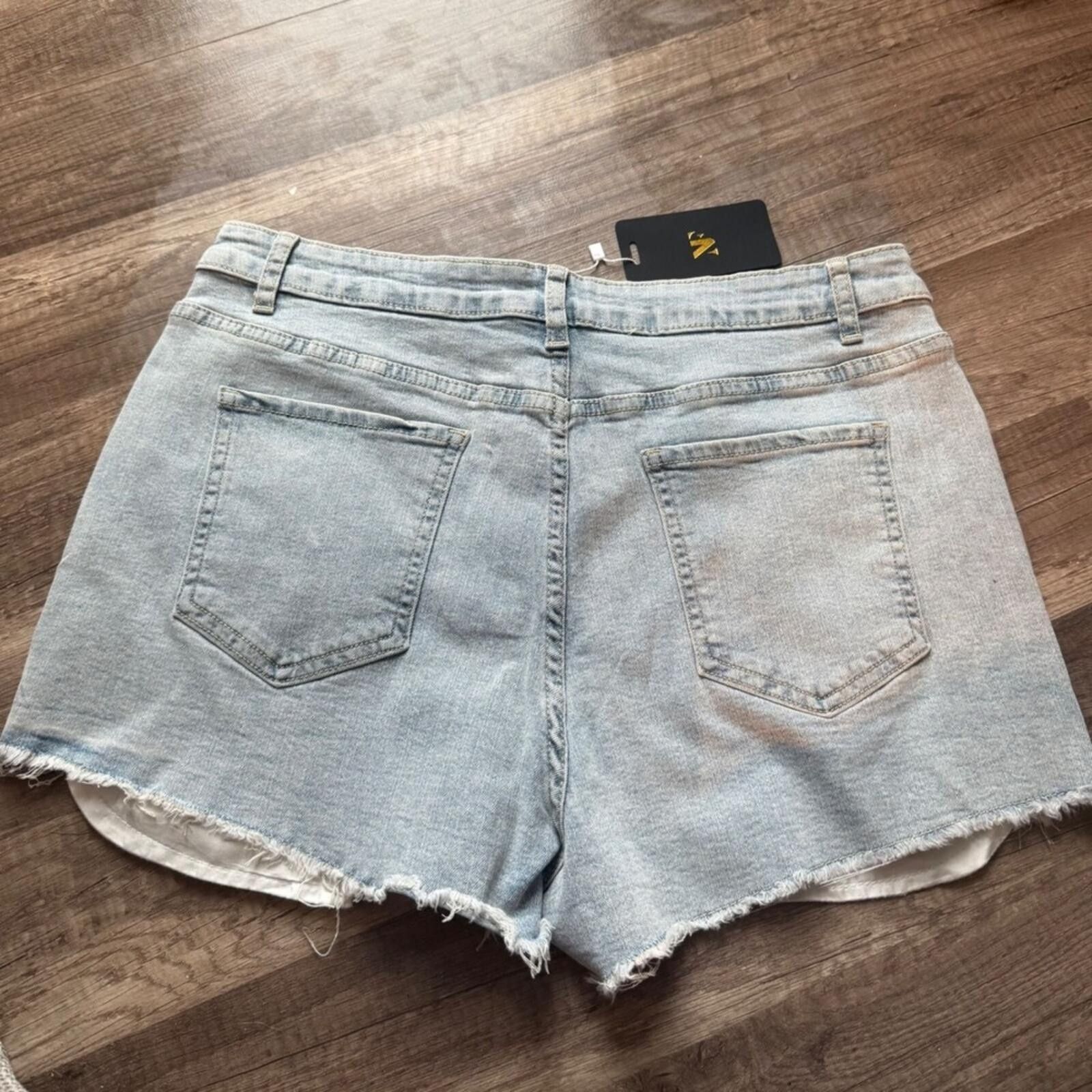 Other NVFelix Light Wash Distressed Denim Shorts Size 40" / US 18 - 2 Thumbnail