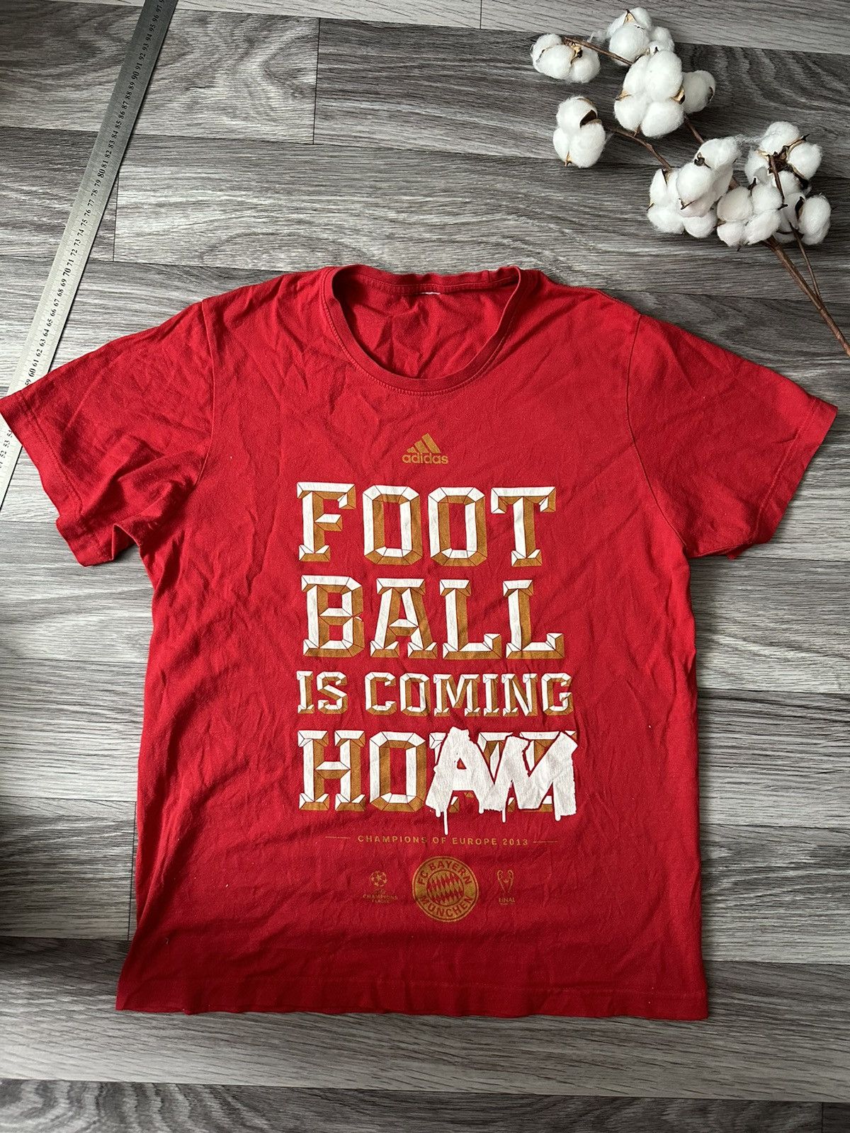 Adidas × Vintage Adidas Bayern Munchen Football is comming Hoam 2013 jersey Size US M / EU 48-50 / 2 - 1 Thumbnail
