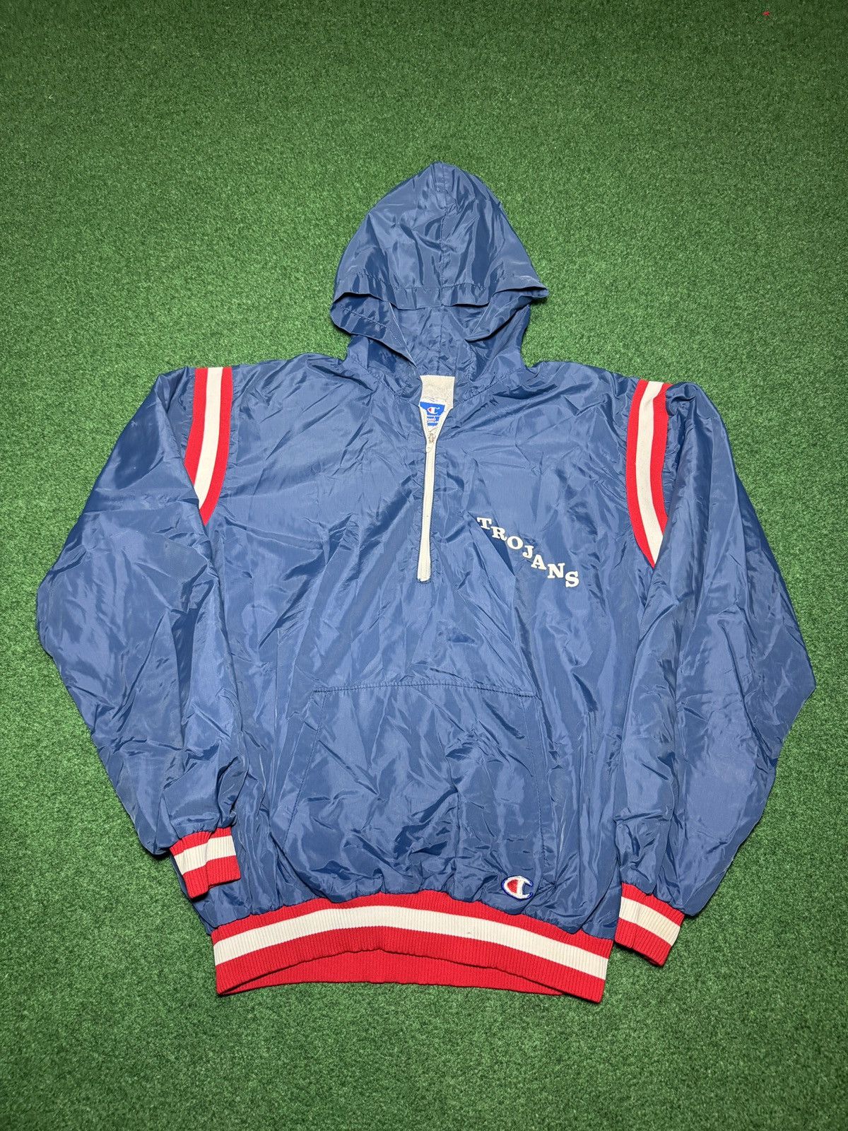 Champion Vintage 70s Champion Trojans Windbreaker Lrg Hoodie Jacket Size US L / EU 52-54 / 3 - 1 Thumbnail