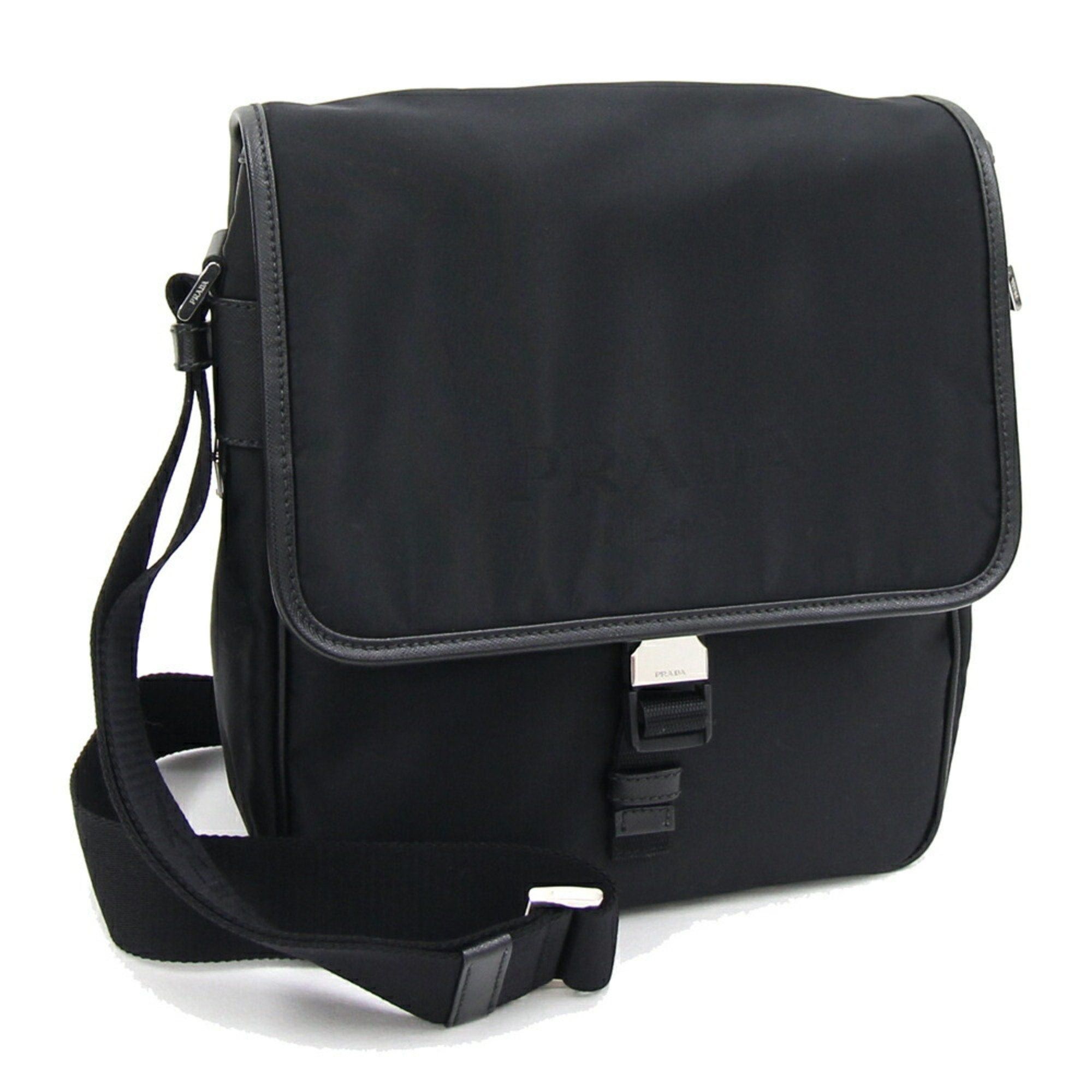 image of Prada Shoulder Bag 2Vd770 Black Nylon Leather Crossbody Men Women