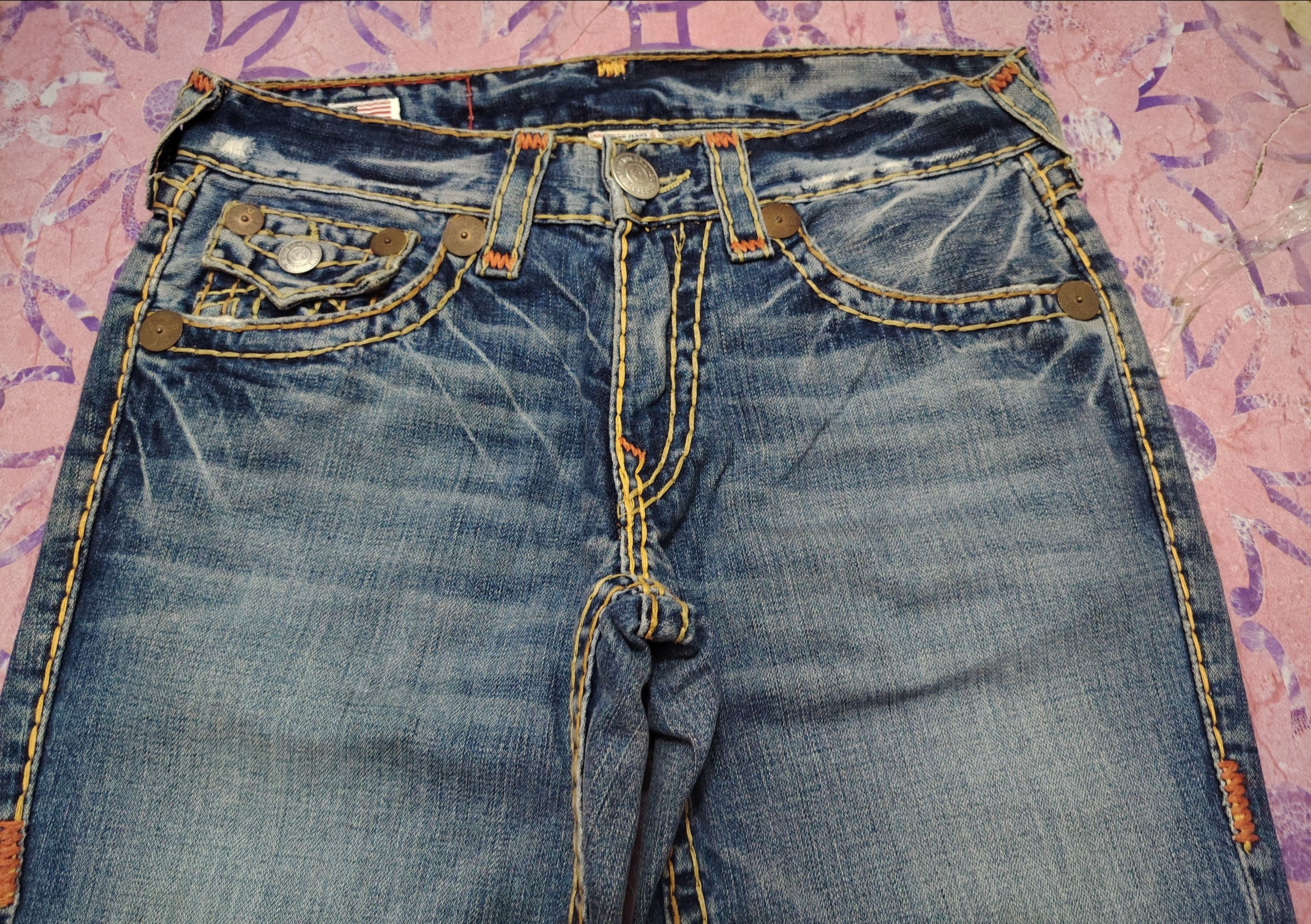 True Religion True Religion Jeans Orange Stitch Joey Super T Denim Flared Size US 31 - 3 Thumbnail