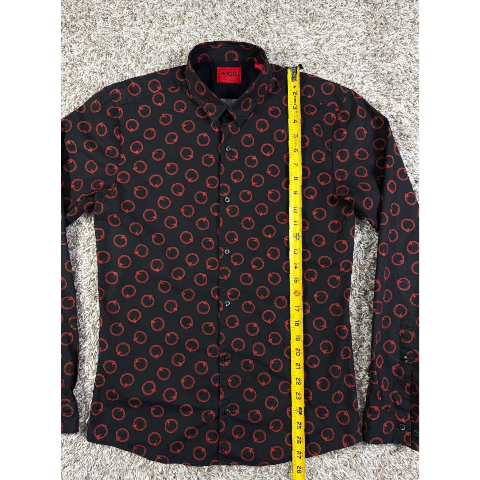 Hugo Boss HUGO BOSS Shirt Men Extra-Slim Long Sleeve Black Button-Up Small Size US S / EU 44-46 / 1 - 5 Thumbnail