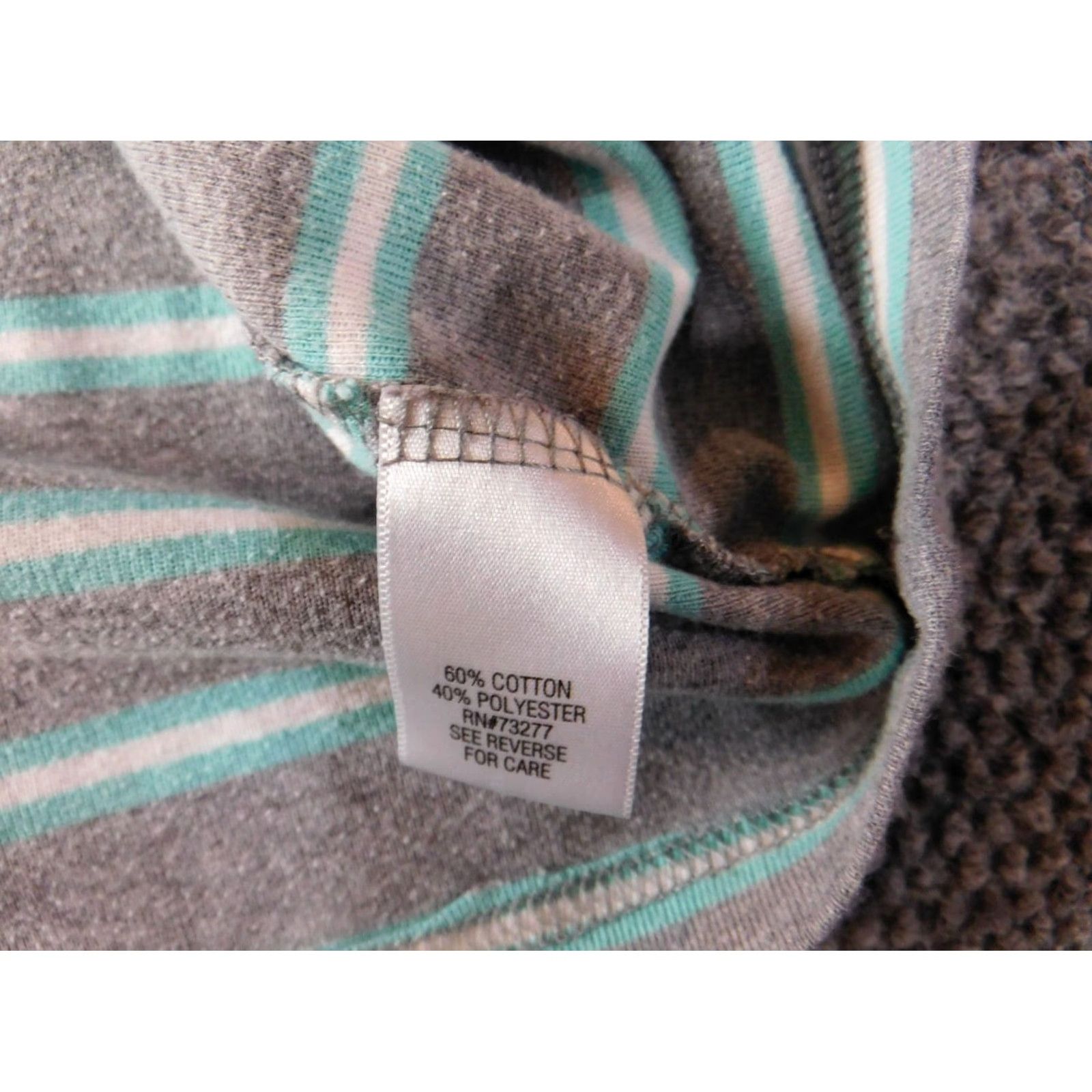 Croft & Barrow Croft & Barrow Womens Blouse 2X Plus Gray Striped Collared Pullover Casual Tee Shirt Down Fabric Basic Stretch Womens Size XXL / US 16-18 / IT 52-54 - 7 Thumbnail