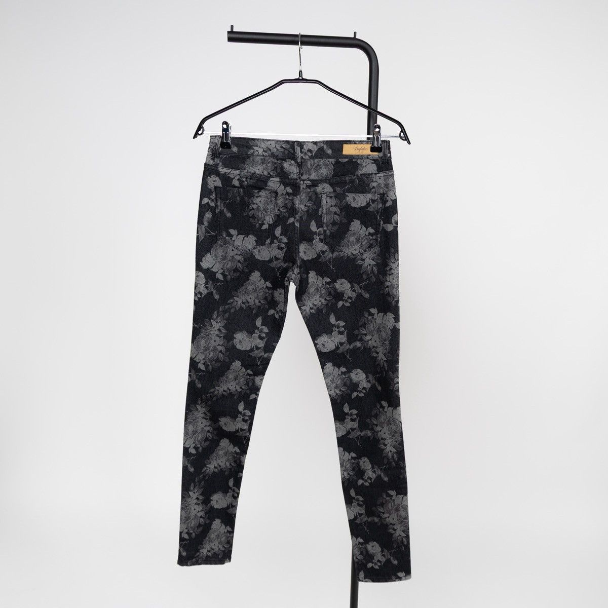 Zara Zara Floral Jeggings Black Gray Skinny Stretch Jeans Pants Size 28" / US 6 / IT 42 - 2 Thumbnail