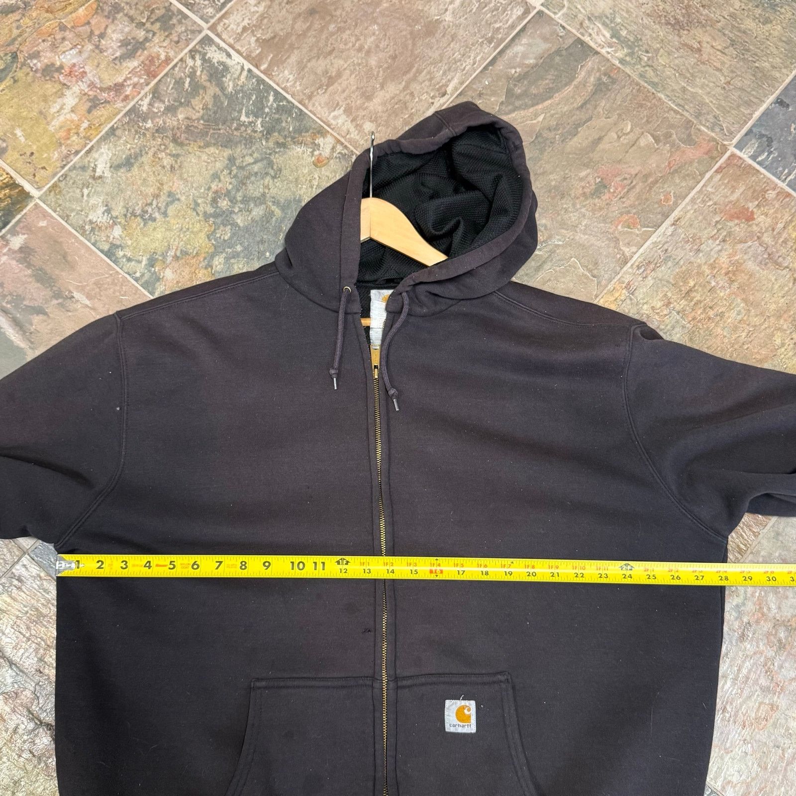 Carhartt Vintage Carhartt Faded Black Thermal Lined Zip Up Hoodie Size US XXL / EU 58 / 5 - 8 Thumbnail