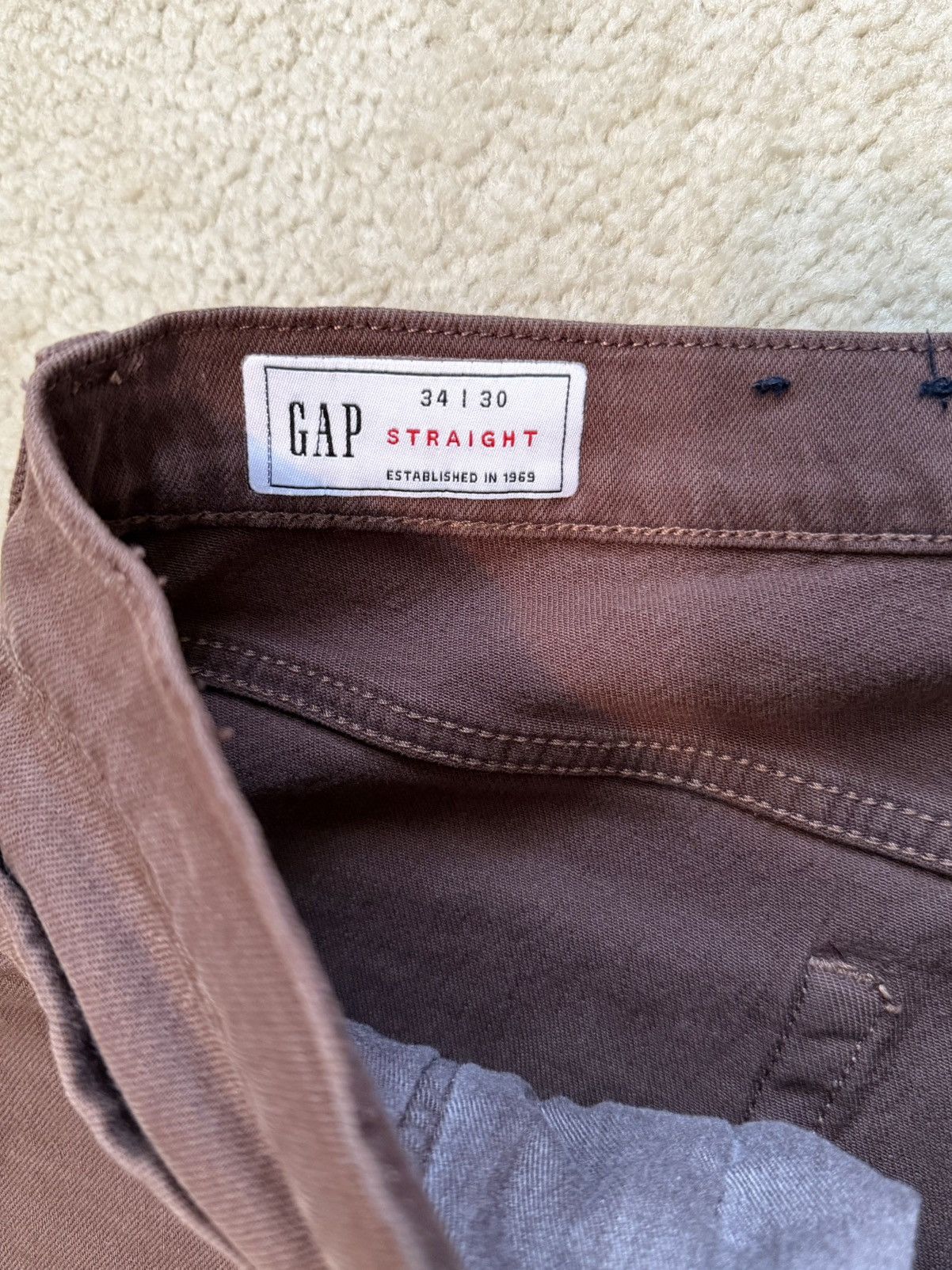 Gap Gap Straight Fit GapFlex Brown Jeans Size 34x30 Size US 34 / EU 50 - 5 Thumbnail