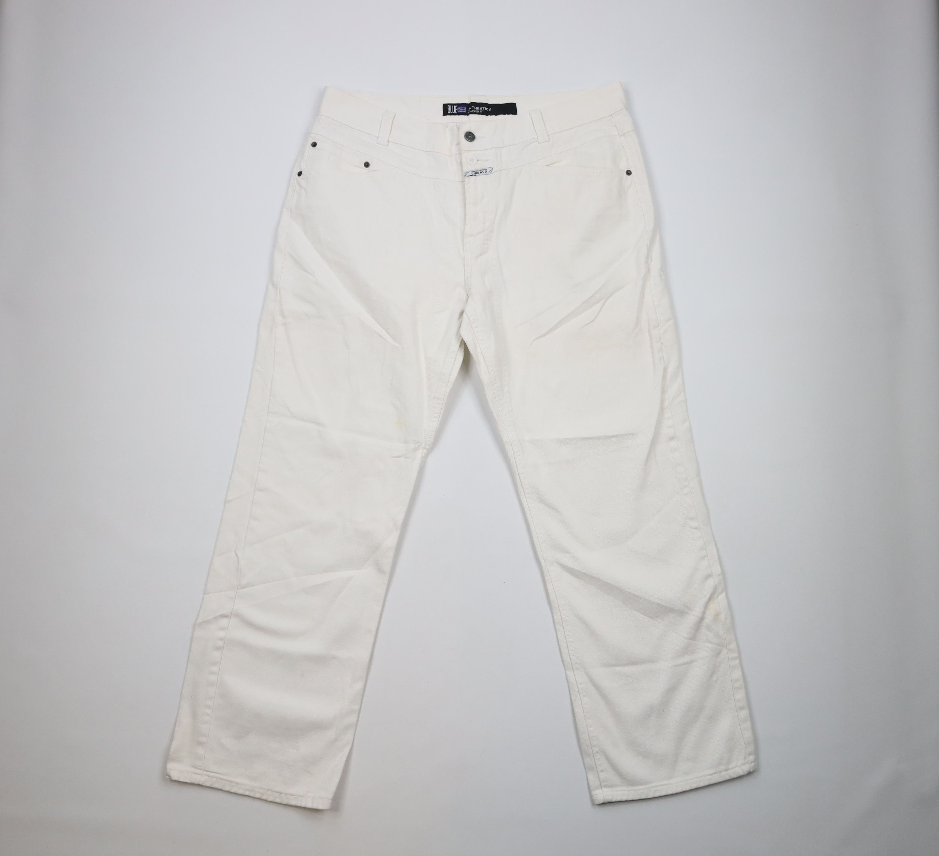 image of 90's Marithe Francois Girbaud Spell Out Jeans White, Men's (Size 38)