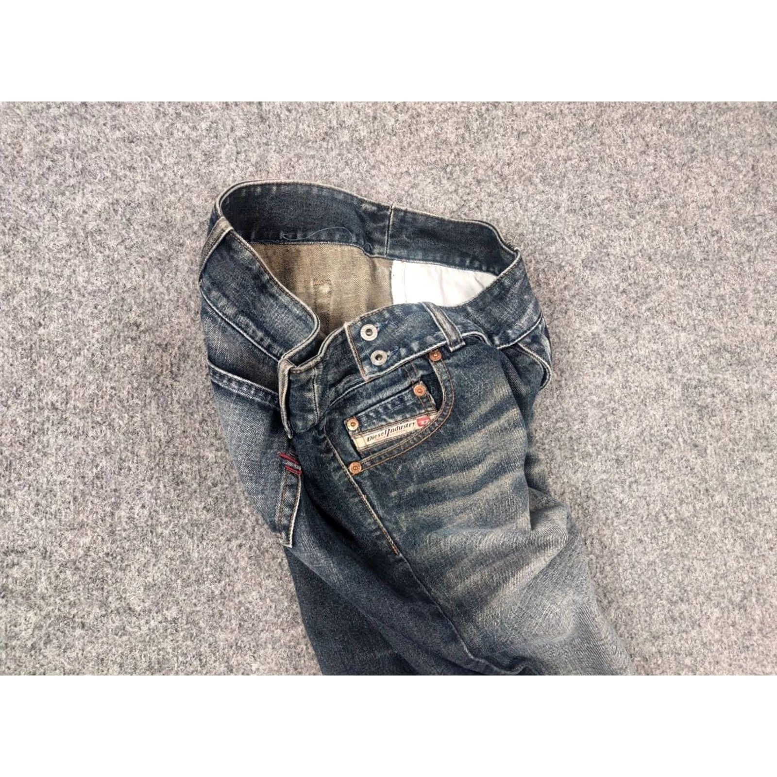 Diesel Vintage Diesel cherock jeans low Rise Belted Flared bootcut dark wash Y2K Opium Size 29" - 4 Thumbnail