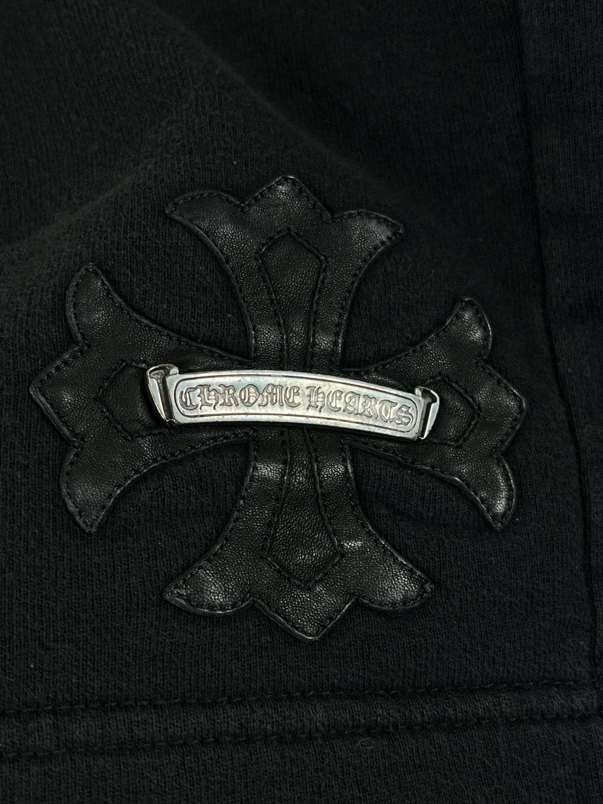 Chrome Hearts Chrome Hearts Leather Plus Cross Patch Silver Scroll Shorts Size US 30 / EU 46 - 6 Thumbnail
