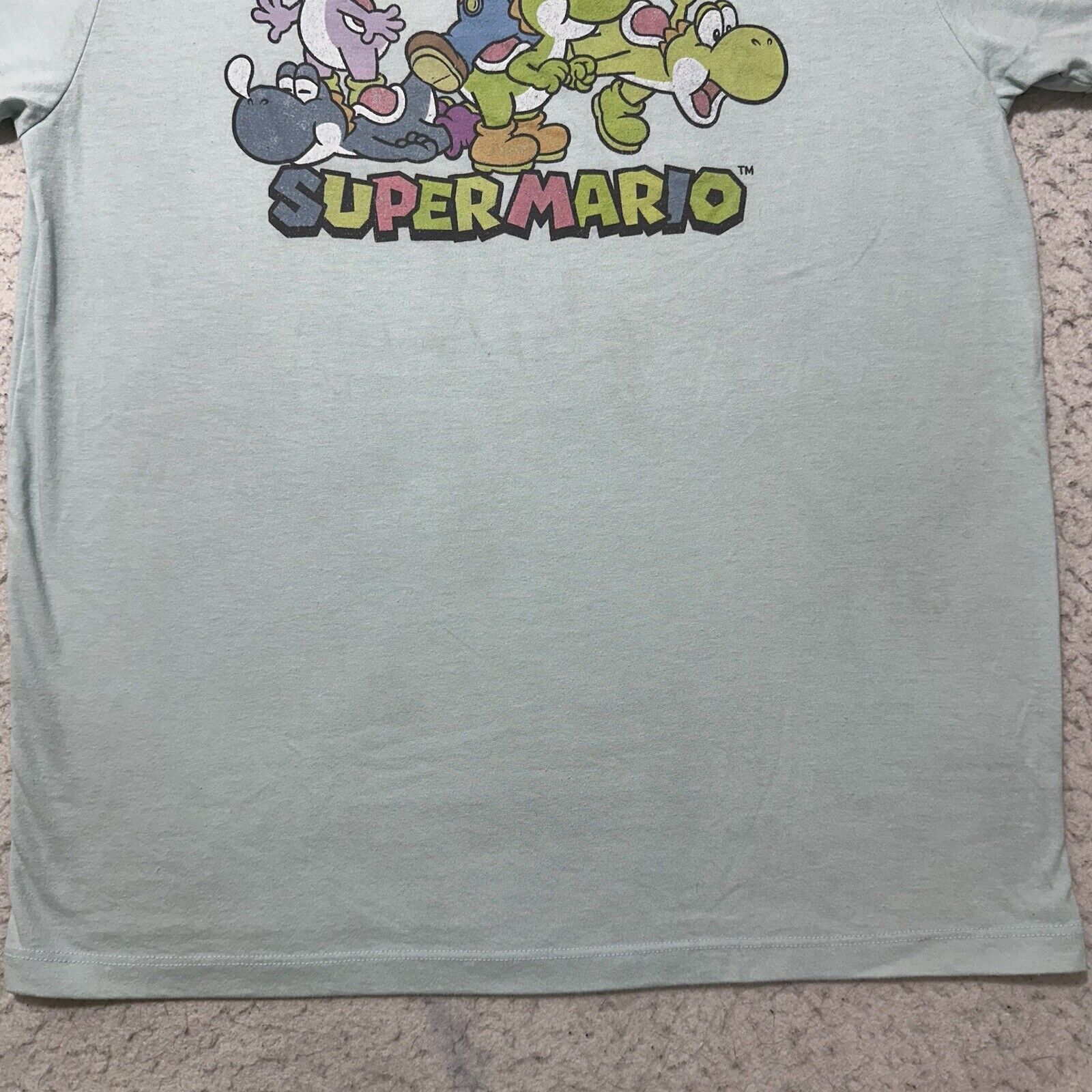 Nintendo Super Mario Small Light Blue Colorful Yoshi Graphic T Shirt Size US S / EU 44-46 / 1 - 6 Thumbnail