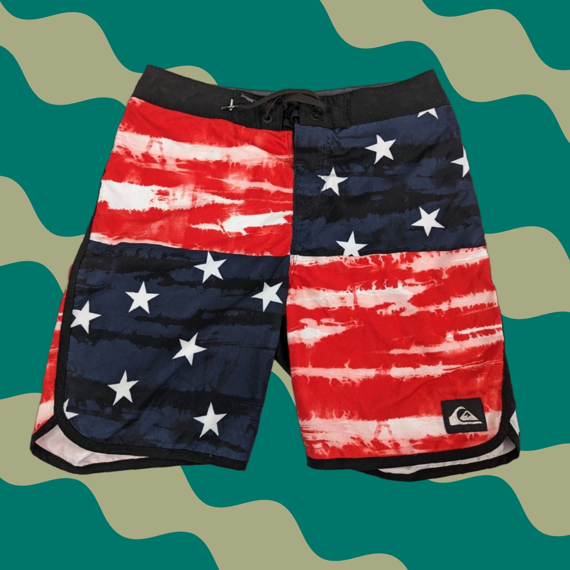 Quiksilver Quiksilver Board Shorts Mens 28 Swim Trunks USA Flag Multicolor Red Blue Size US 28 / EU 44 - 1 Thumbnail