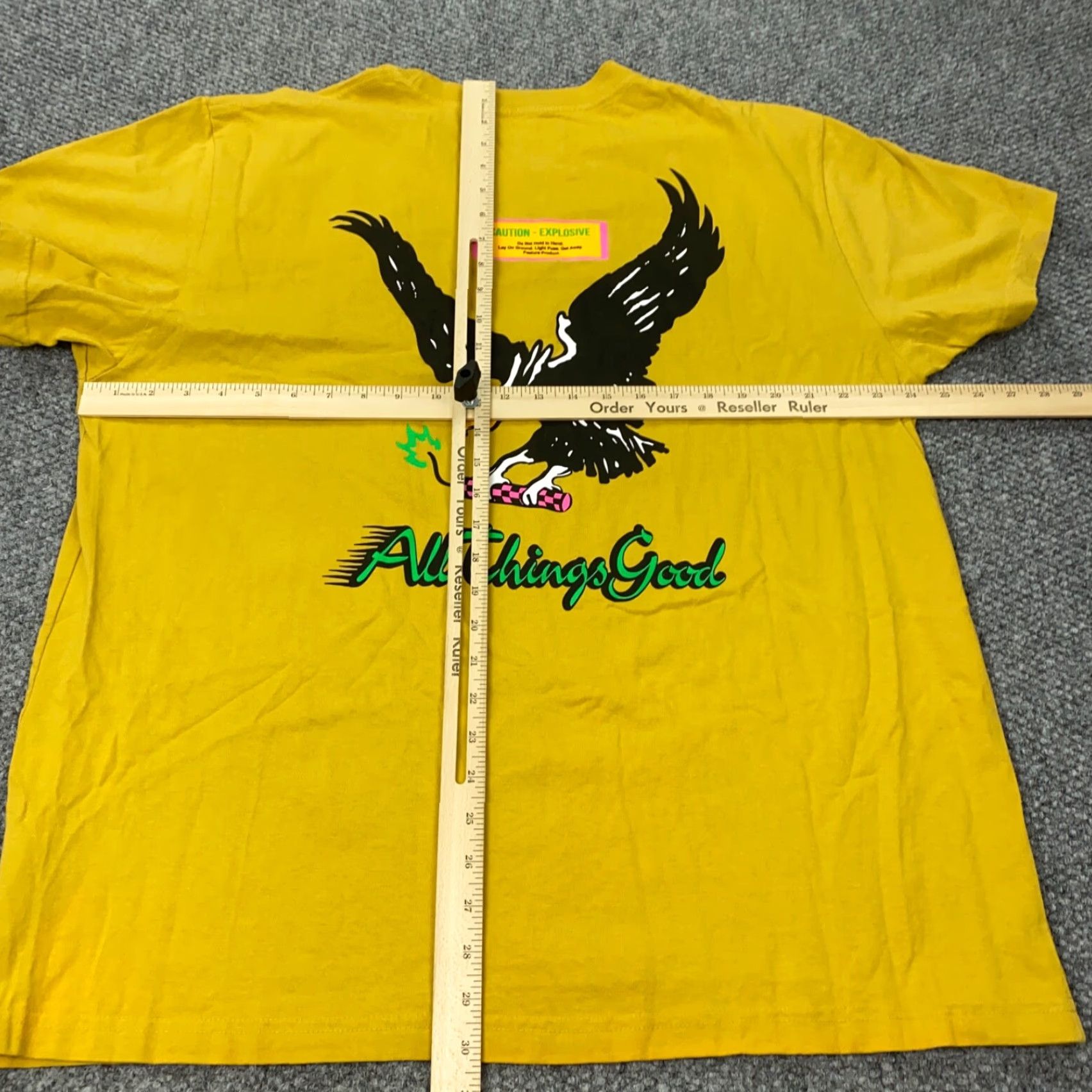 Vintage VINTAGE Feature T-Shirt Mens XXL Short Sleeve Yellow Eagle USA Stussy Logo Designer Hip Hop 90s Mens T-Shirt Size US 39 - 6 Thumbnail