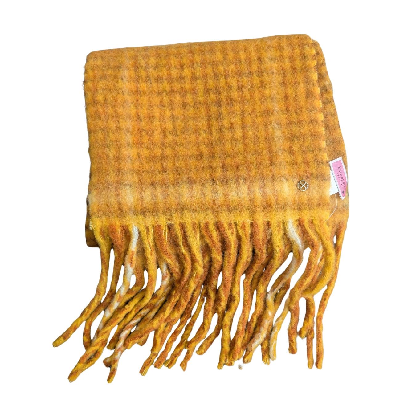 Kate Spade Kate Spade fiesta plaid scarf saffron yellow brushed fringe Size ONE SIZE - 5 Thumbnail