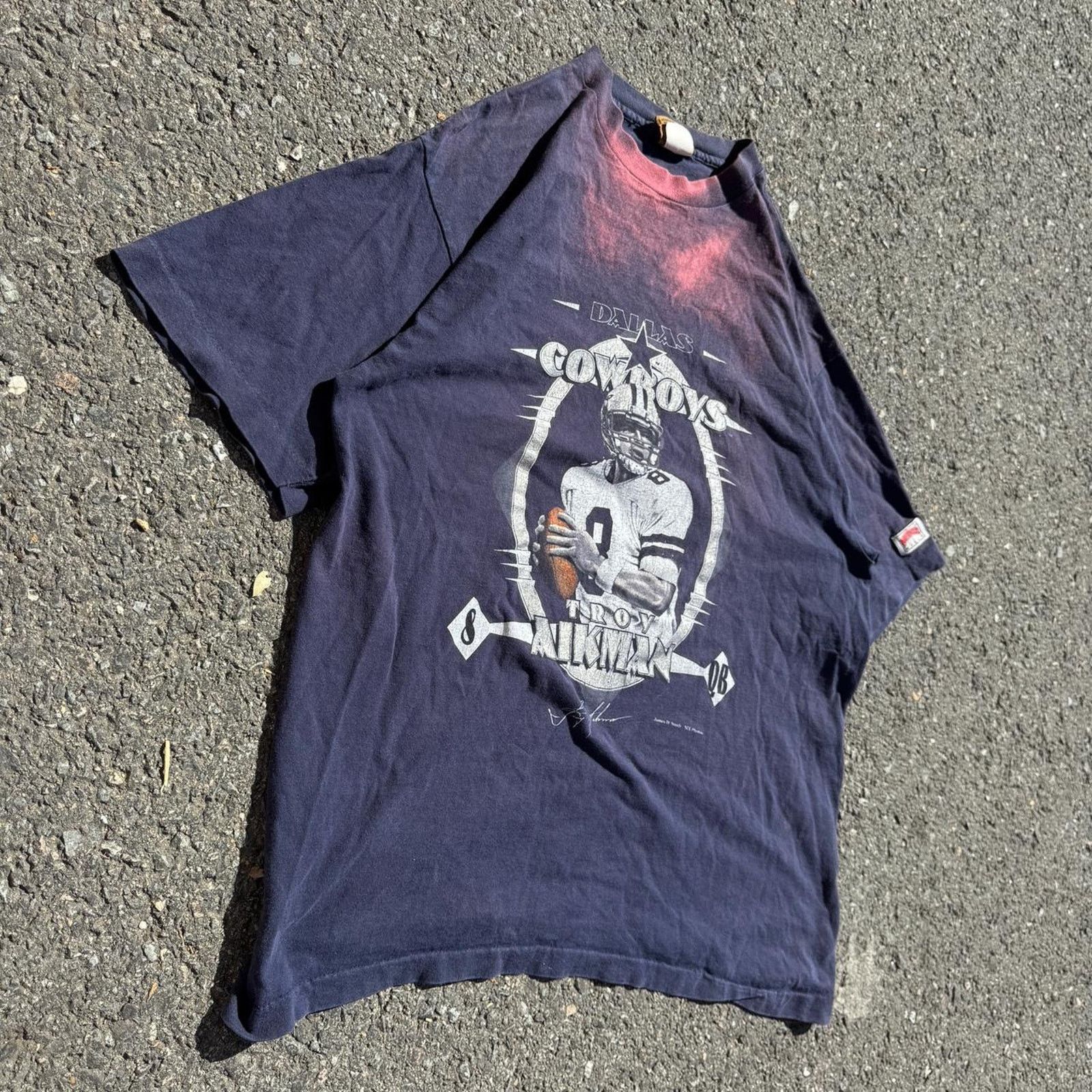 Nutmeg Vintage90s Troy Aikman Nutmeg Dallas Cowboys T-Shirt Size XL Size US XL / EU 56 / 4 - 2 Thumbnail