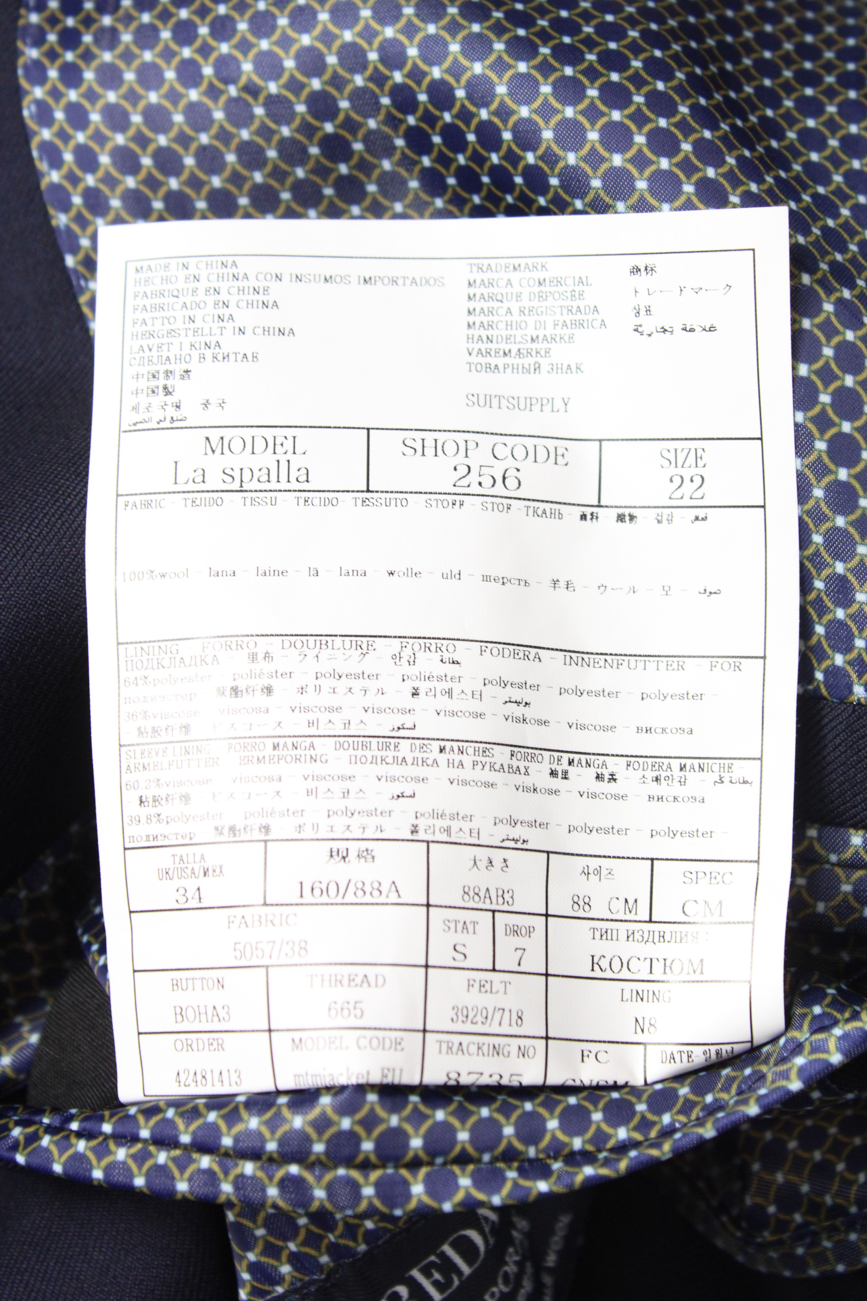 Suitsupply SUITSUPPLY La Spalla / Brescia Suit Men's UK 34S / UK 36 Size 34S - 7 Thumbnail