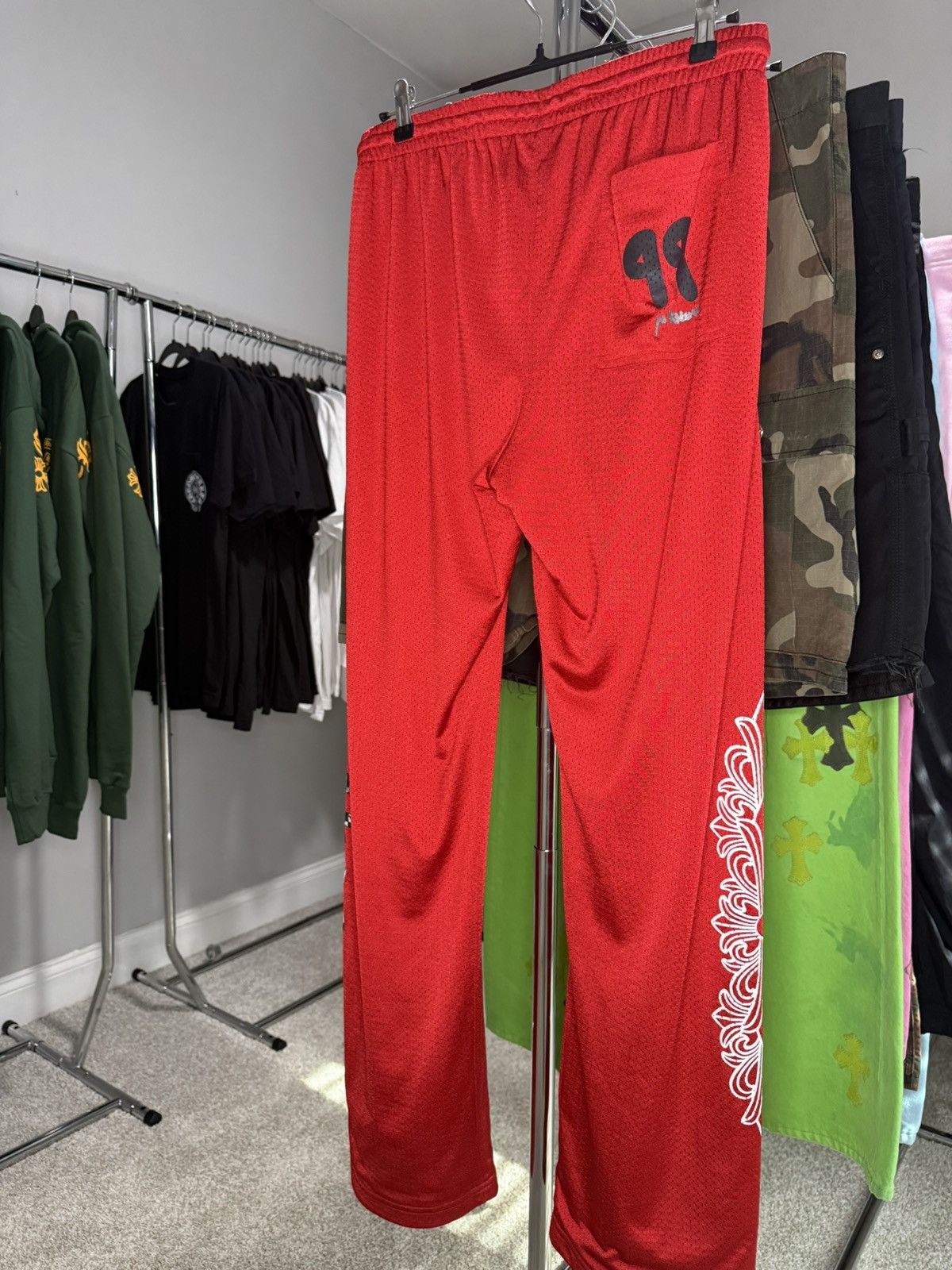Chrome Hearts Chrome Hearts Red Mesh Floral Sweatpants Size US 32 / EU 48 - 6 Thumbnail