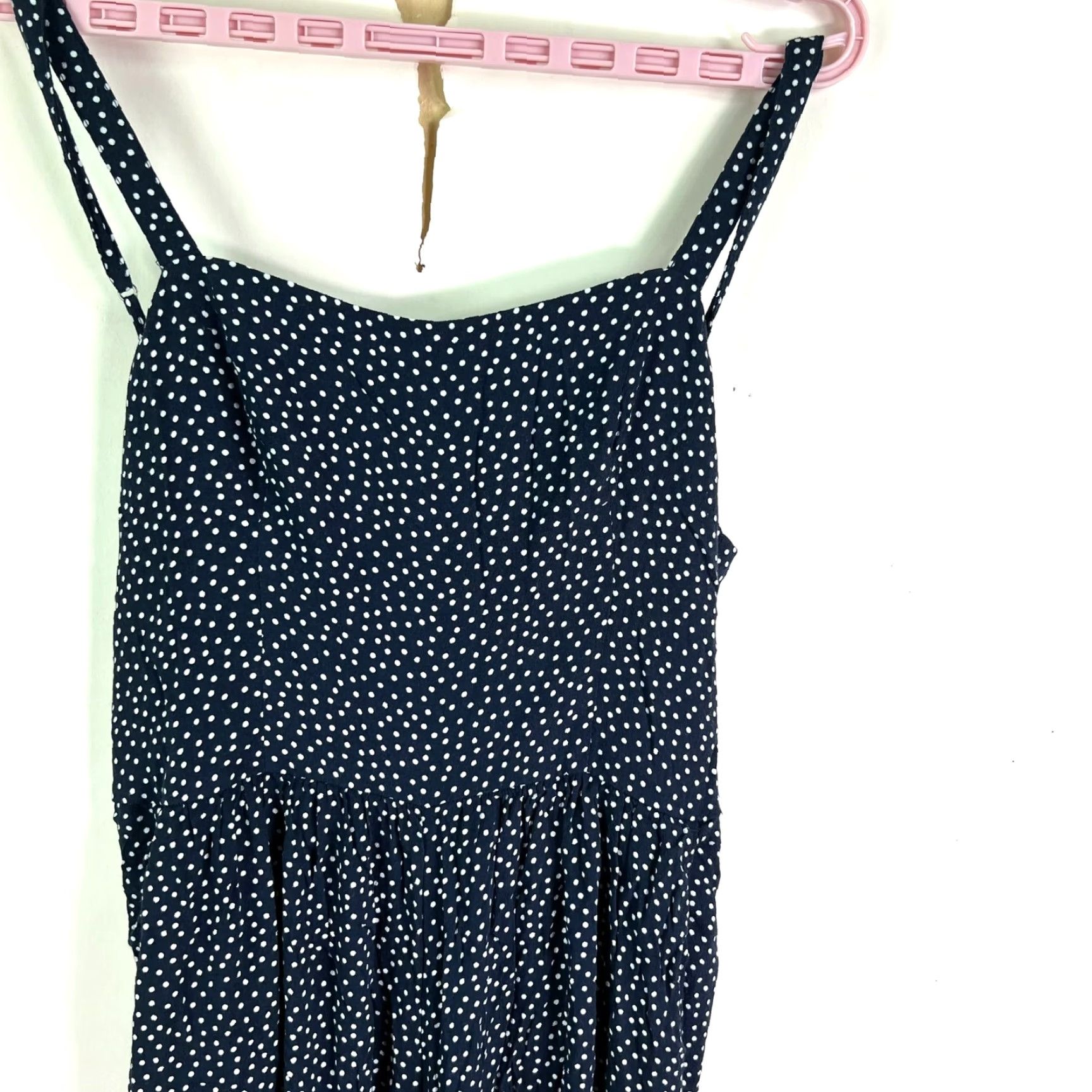 Abercrombie & Fitch Abercrombie & Fitch Jumpsuit Women's M Blue Polka Dot Wide-Leg Sleeveless Bow Strap Adjustable Built-In Bra Square Neck Size M / US 6-8 / IT 42-44 - 2 Thumbnail