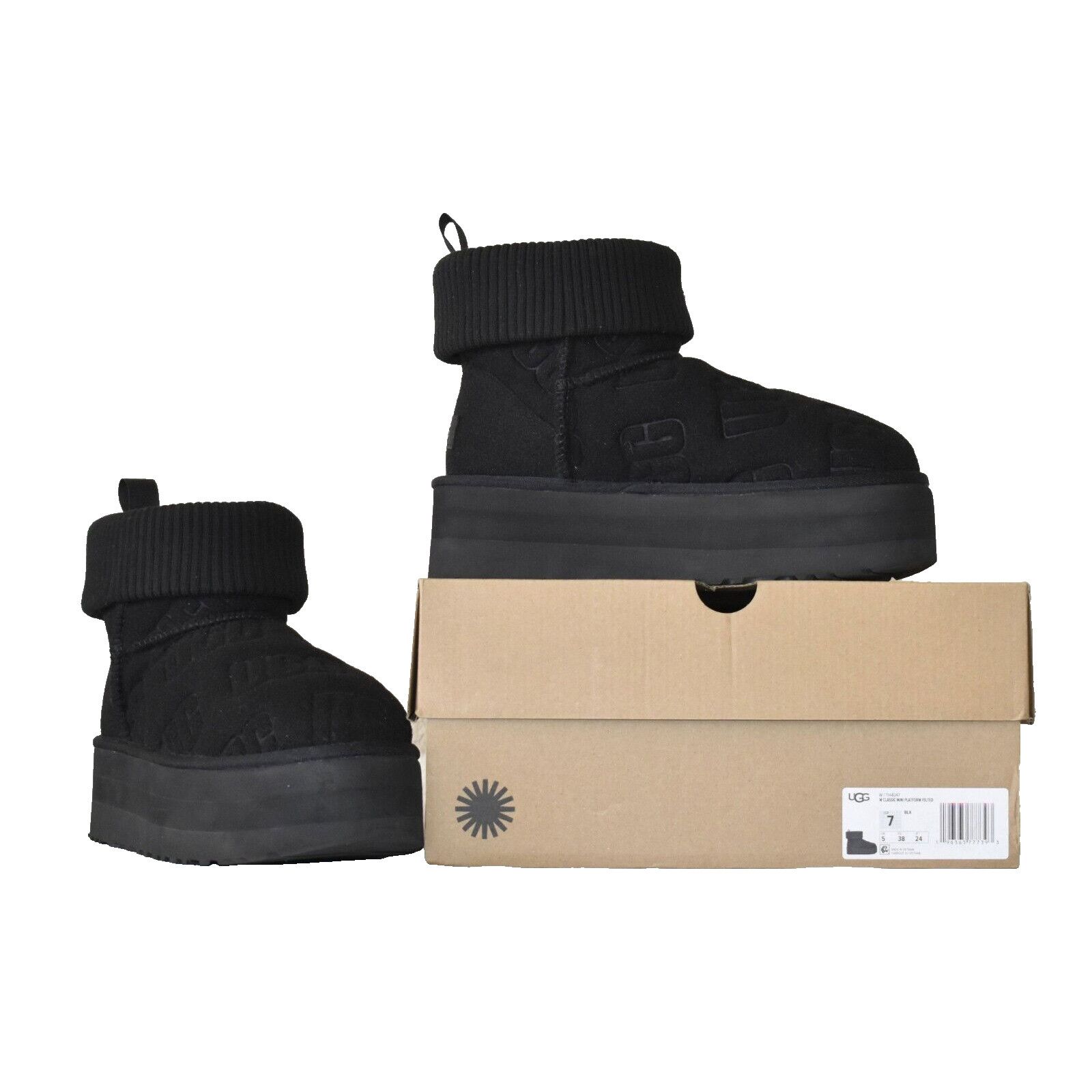 Ugg UGG Blk Classic Mini Platform Felted Boot Shoes 1144047 Sz 7 Size US 7 / IT 37 - 1 Thumbnail