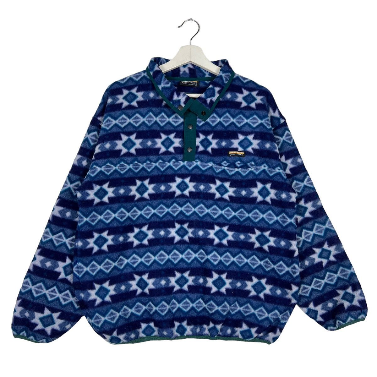 Japanese Brand 🔥VINTAGE ANORAK HALF SNAPPED PRINTED FLEECE BY VARSITY CLUB Size US M / EU 48-50 / 2 - 1 Thumbnail