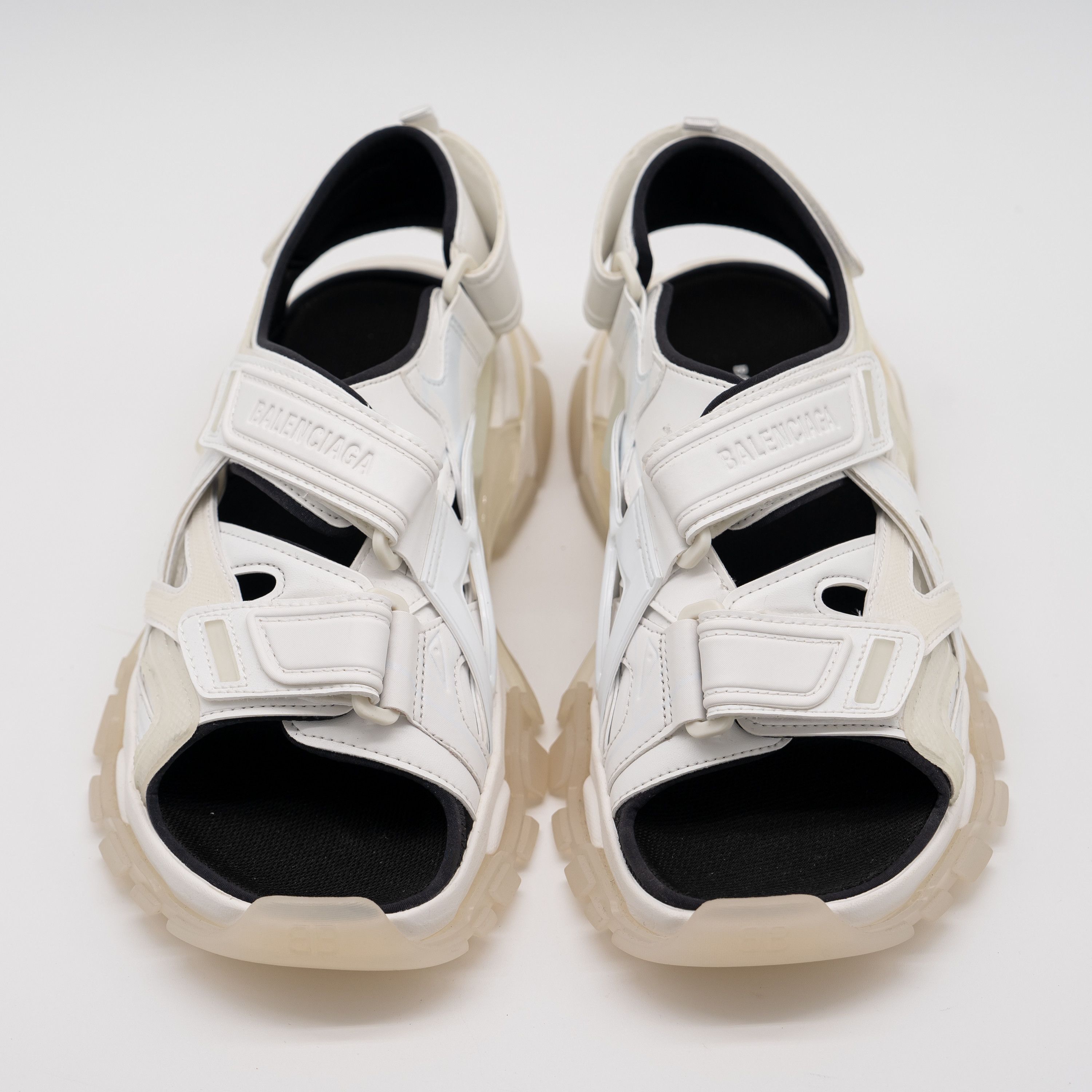 Balenciaga 42 - Balenciaga Track Sandals White Black Clear Soles Straps Size US 9 / EU 42 - 3 Thumbnail