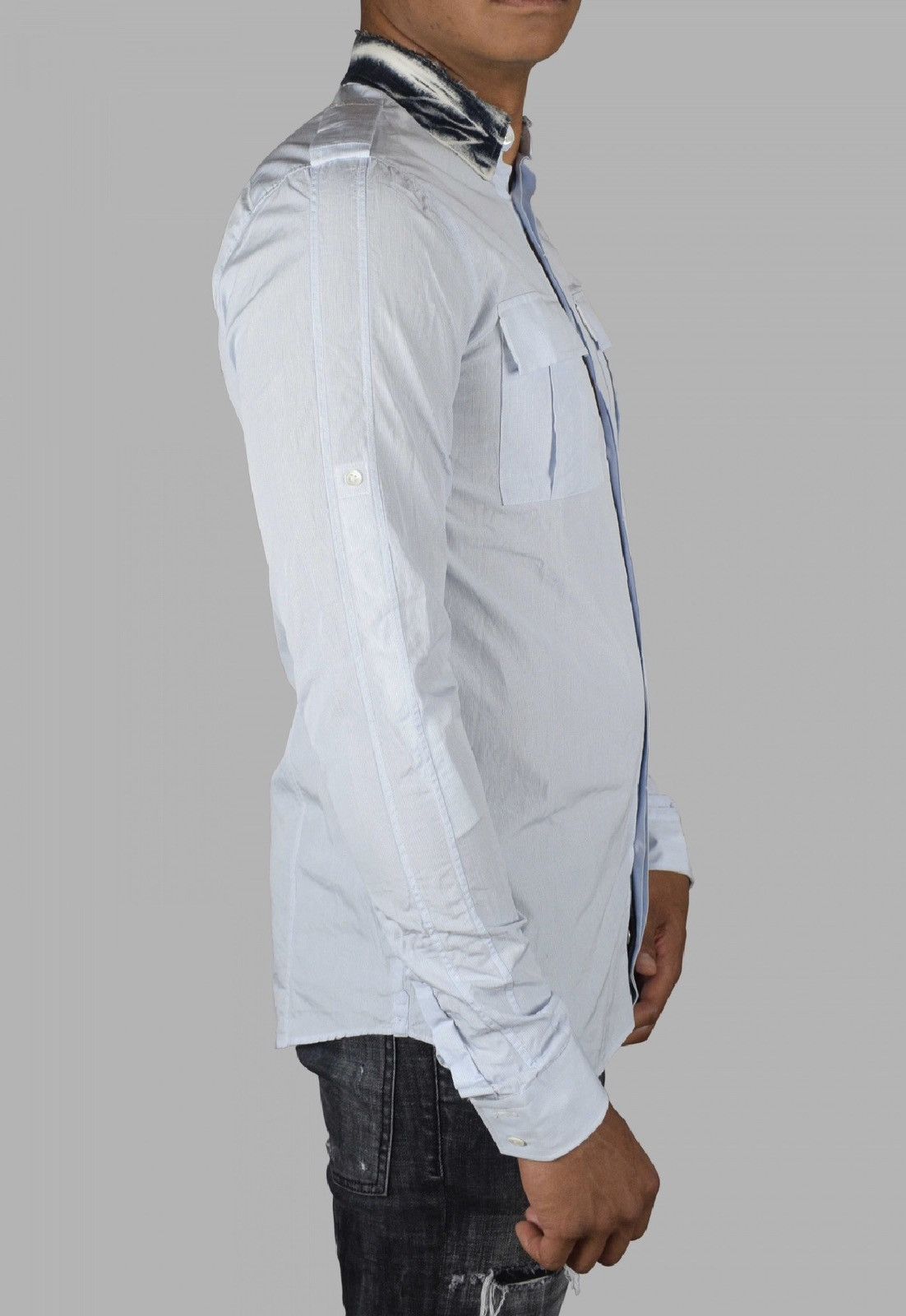 Balmain Blue shirt with denim collar size39 Size US M / EU 48-50 / 2 - 1 Thumbnail