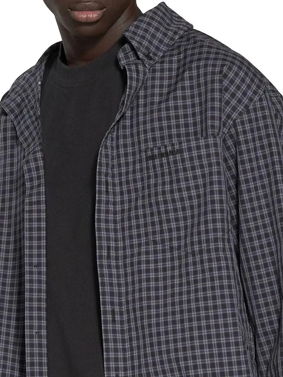 Balenciaga o1bcso1str1124 Trompe L'œil Shirt Regular Fit in Black/Grey Size US M / EU 48-50 / 2 - 3 Thumbnail