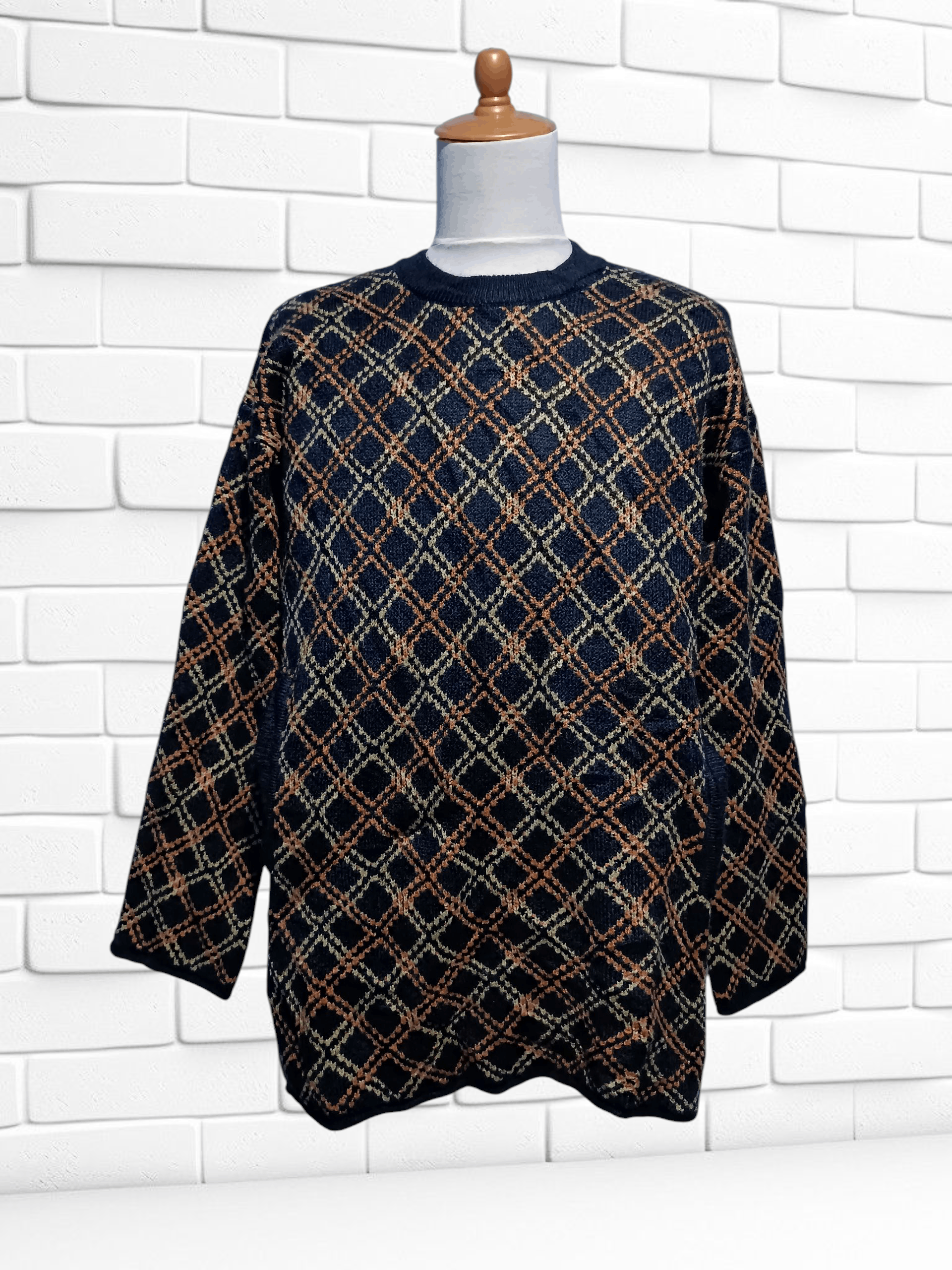 GU × Undercover GU Undercover Collaboration Checkered Acrylic Knit Tunic Size M / US 6-8 / IT 42-44 - 1 Thumbnail