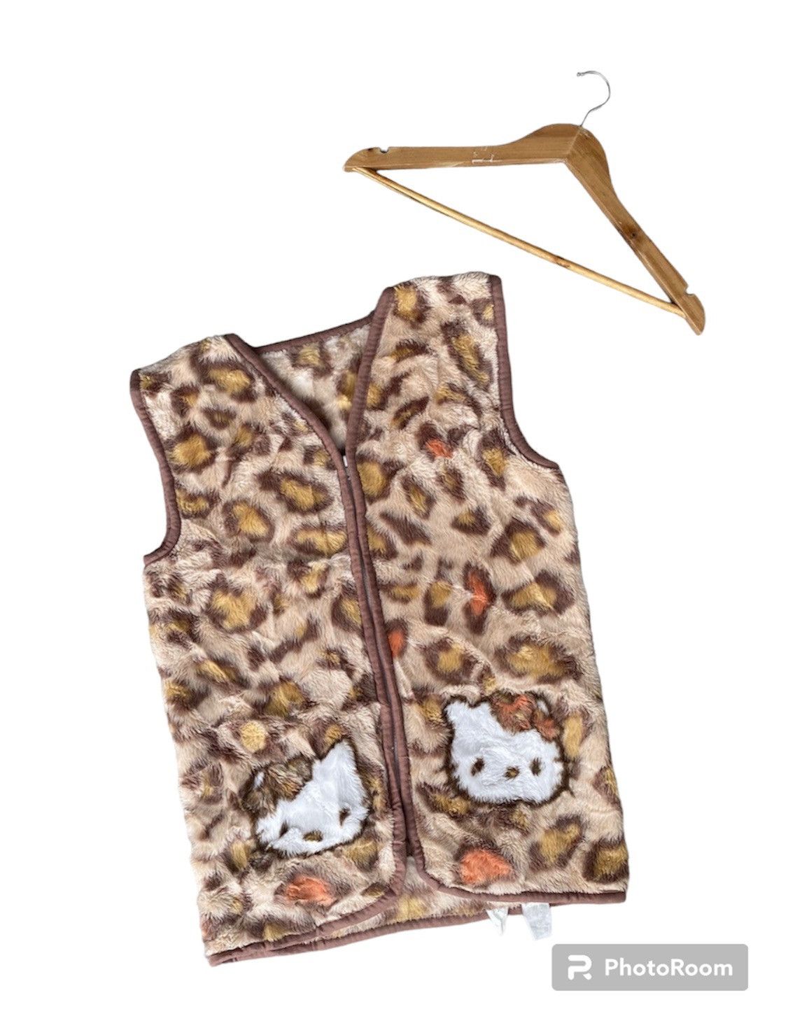 Japanese Brand × Vintage Vintage Hello Kitty Fleece Vest Big Print Size M / US 6-8 / IT 42-44 - 2 Thumbnail