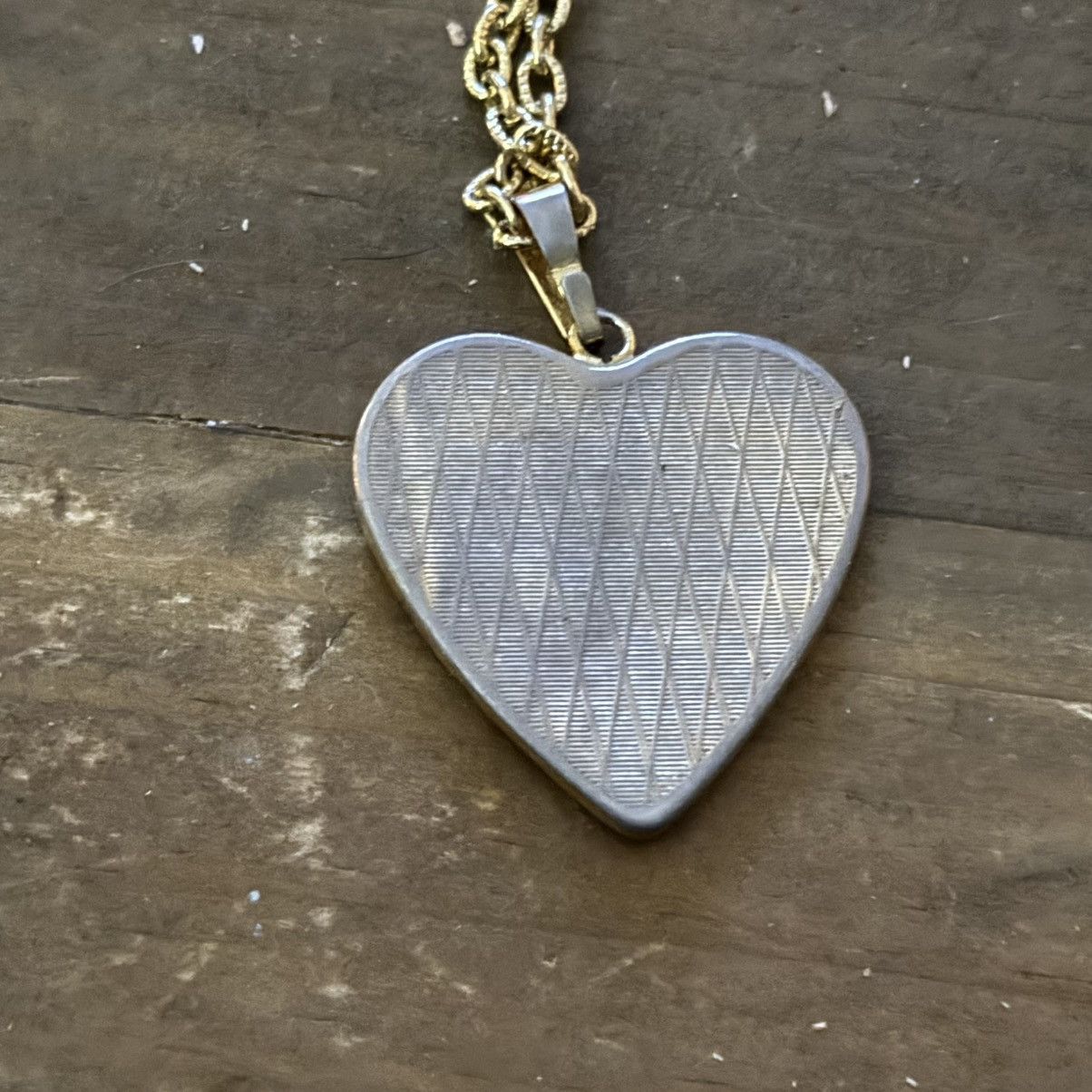 Vintage Vintage bird and flowers damascene heart pendant necklace Size ONE SIZE - 4 Thumbnail