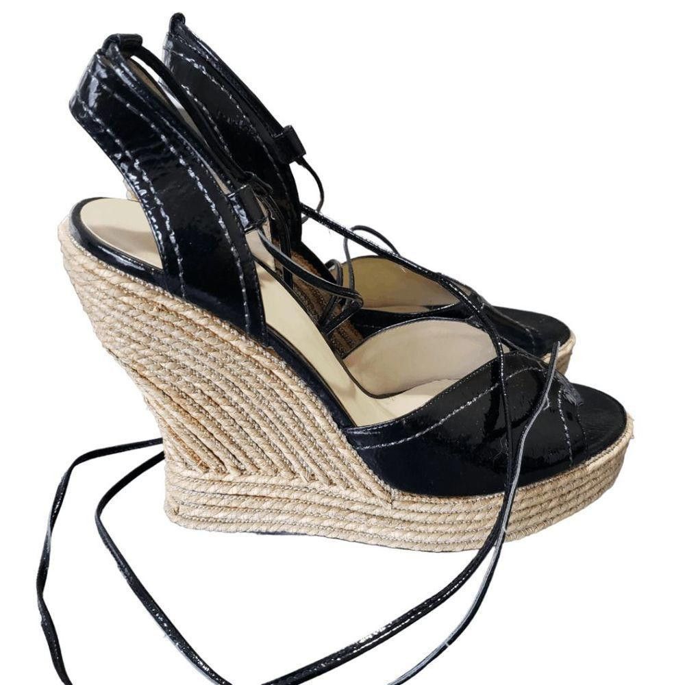 Jennifer Lopez CT1613b JLO Ladies Black NWOT High Wedge Sandal Size 9 Size US 9 / IT 39 - 1 Thumbnail