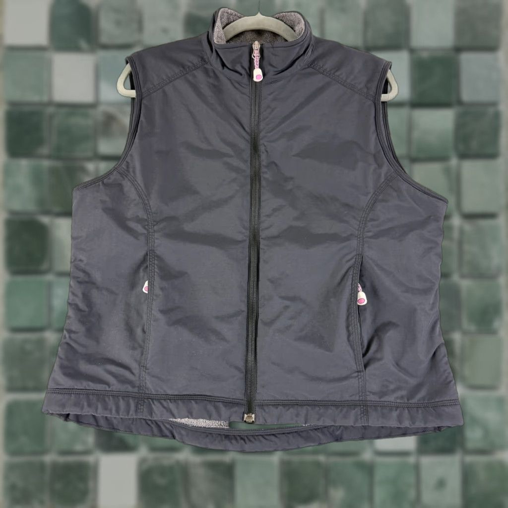 Vintage L.L. Bean Vest Lined Fleece Womens Large Black Full Zip Mock Neck Soft Shell Jacket - Sized L - Pockets - All Seasons - Casual Size L / US 10 / IT 46 - 1 Thumbnail