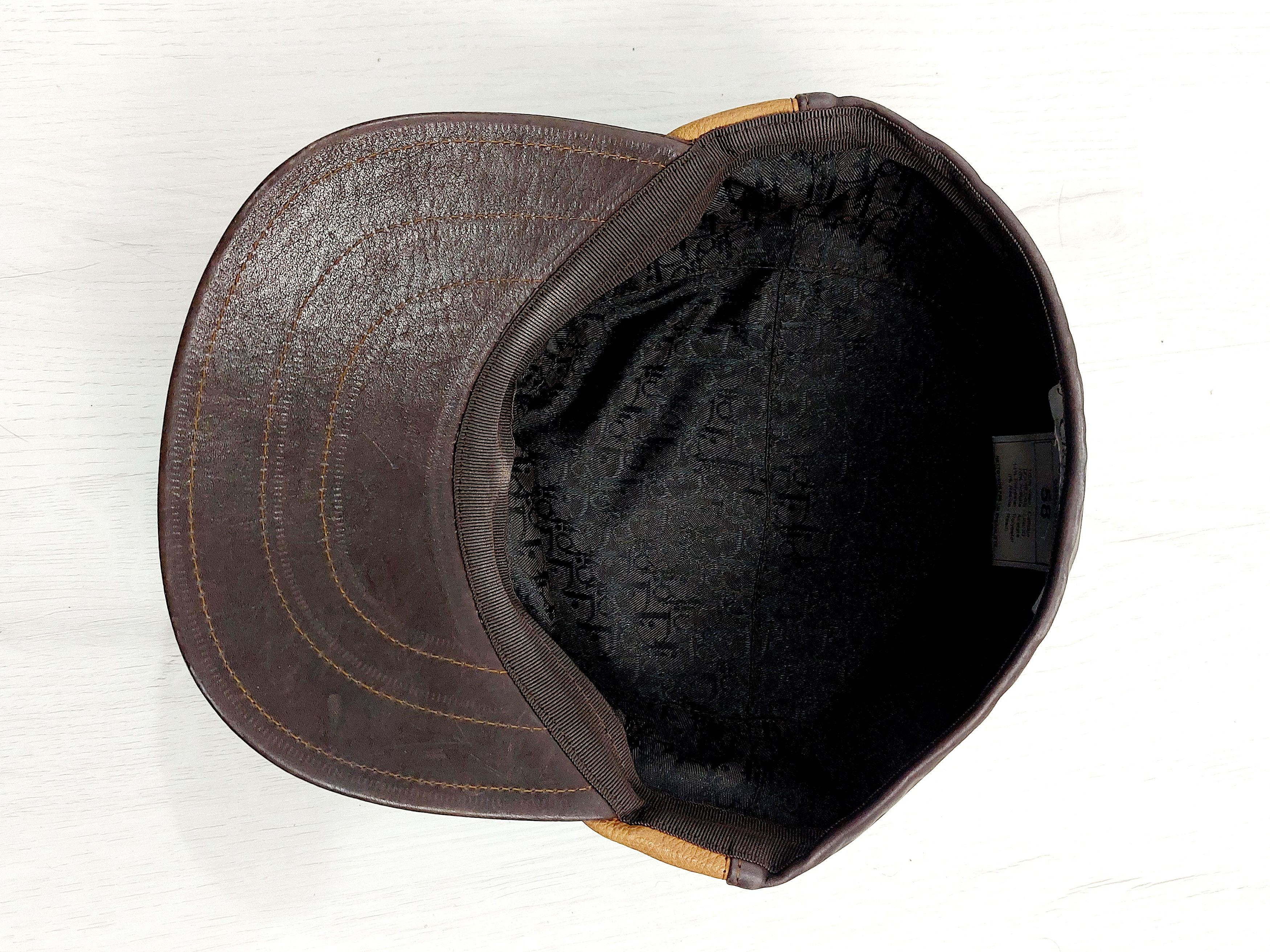 Dior Christian Dior Charm Coin Galliano Calfskin Newsboy Cap Hat Size ONE SIZE - 12 Thumbnail