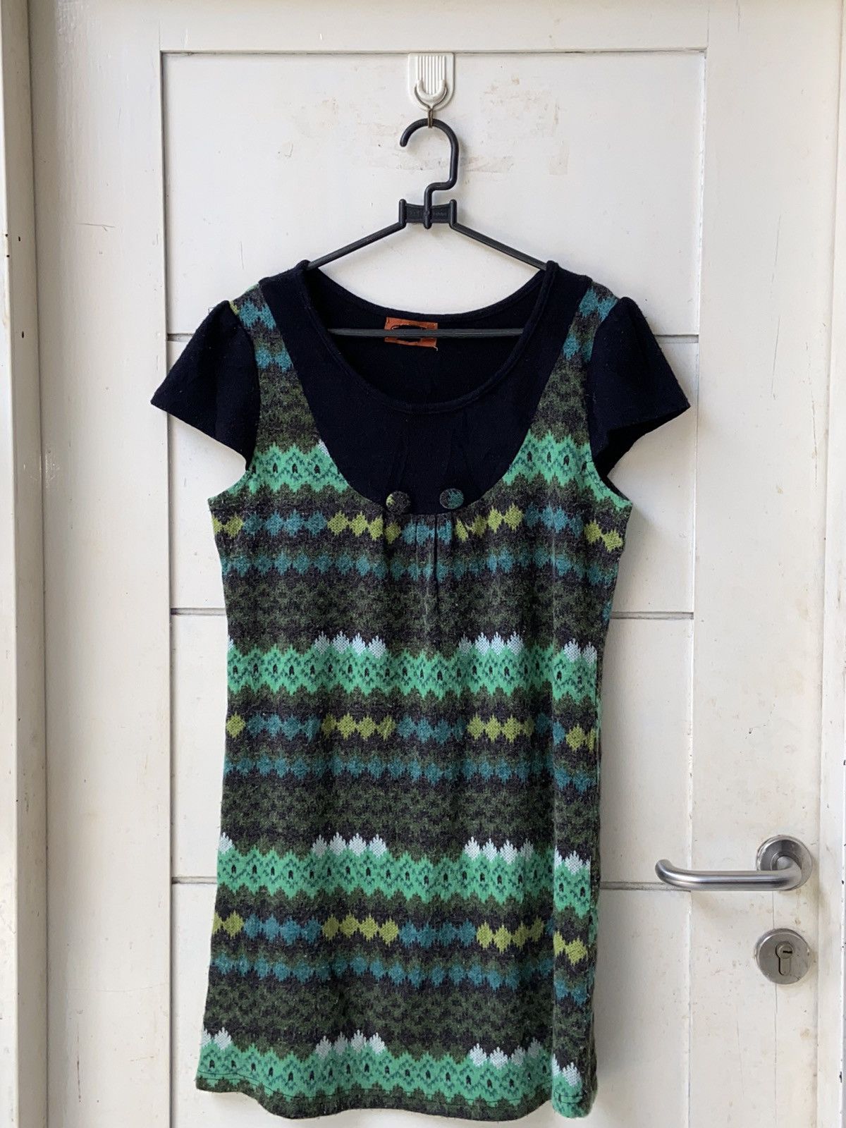 image of Missoni Patterned Knit Dress in Green, Women's (Size Small)