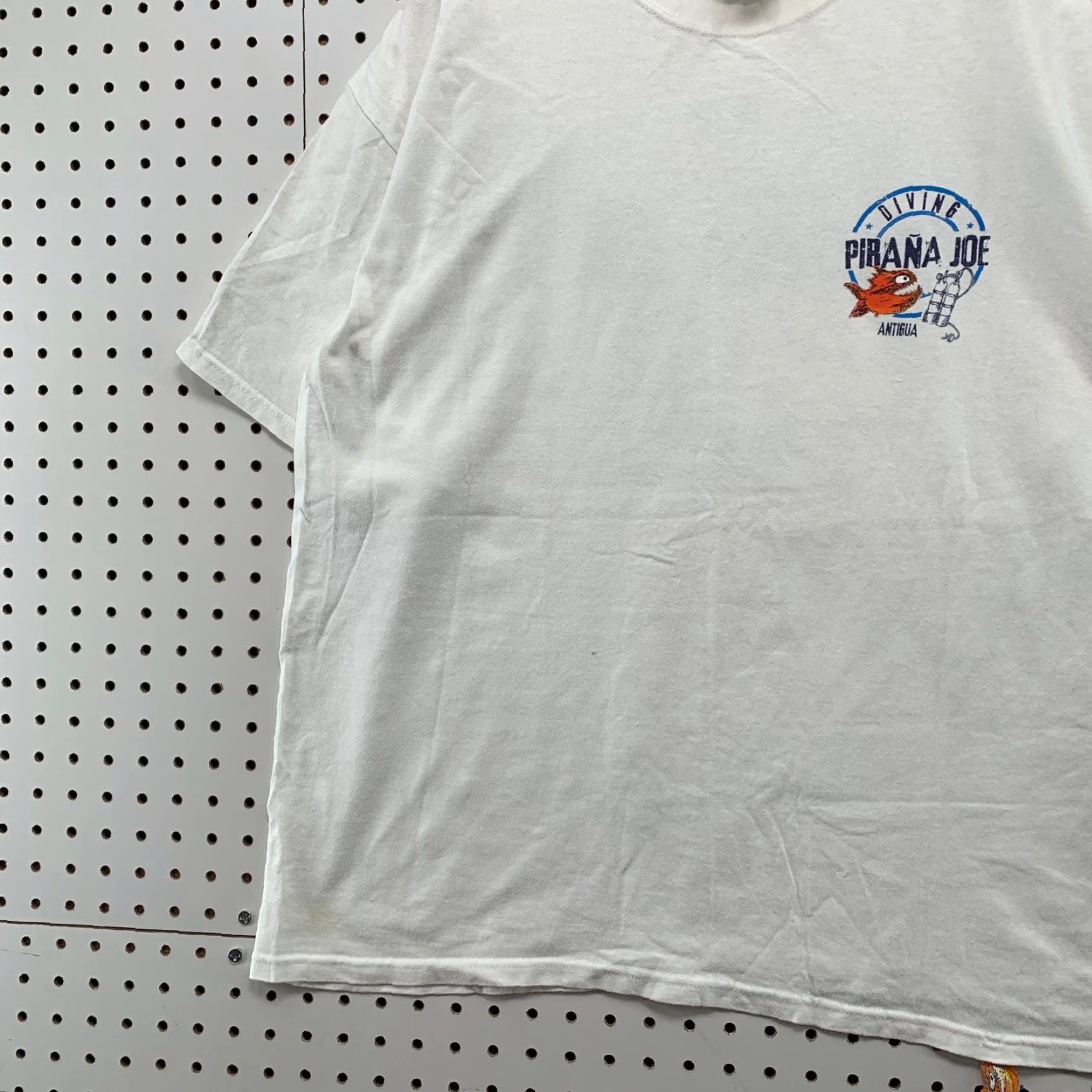 Vintage Pirana Joe T Shirt Mens XL White Diving Antigua Short Sleeve Beach Surf Size US XL / EU 56 / 4 - 5 Thumbnail